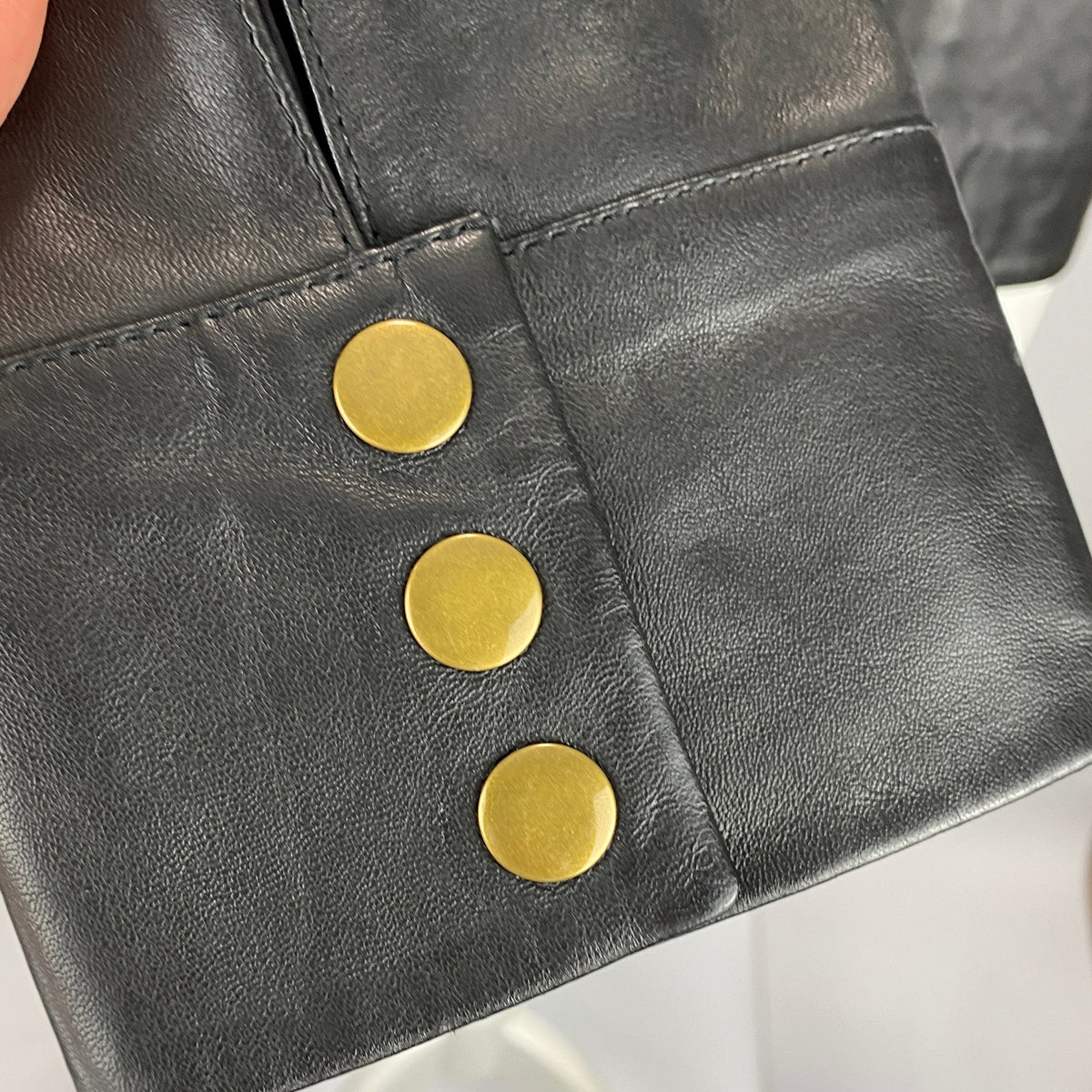 Sezane New £330 Black Lambskin Collarless Marlys Jacket S-M