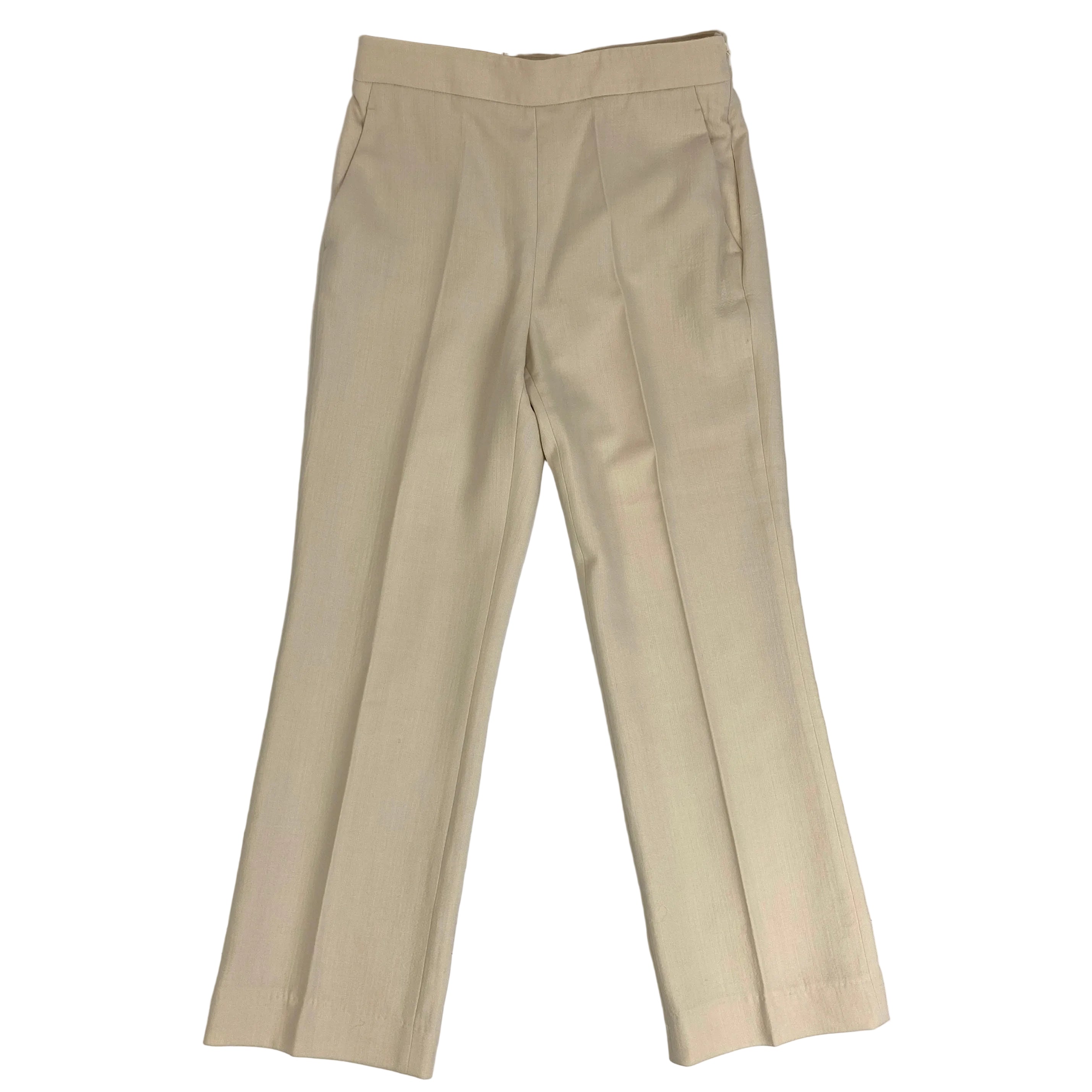 Loro Piana Cream Textured Wool Crepe Trousers XS