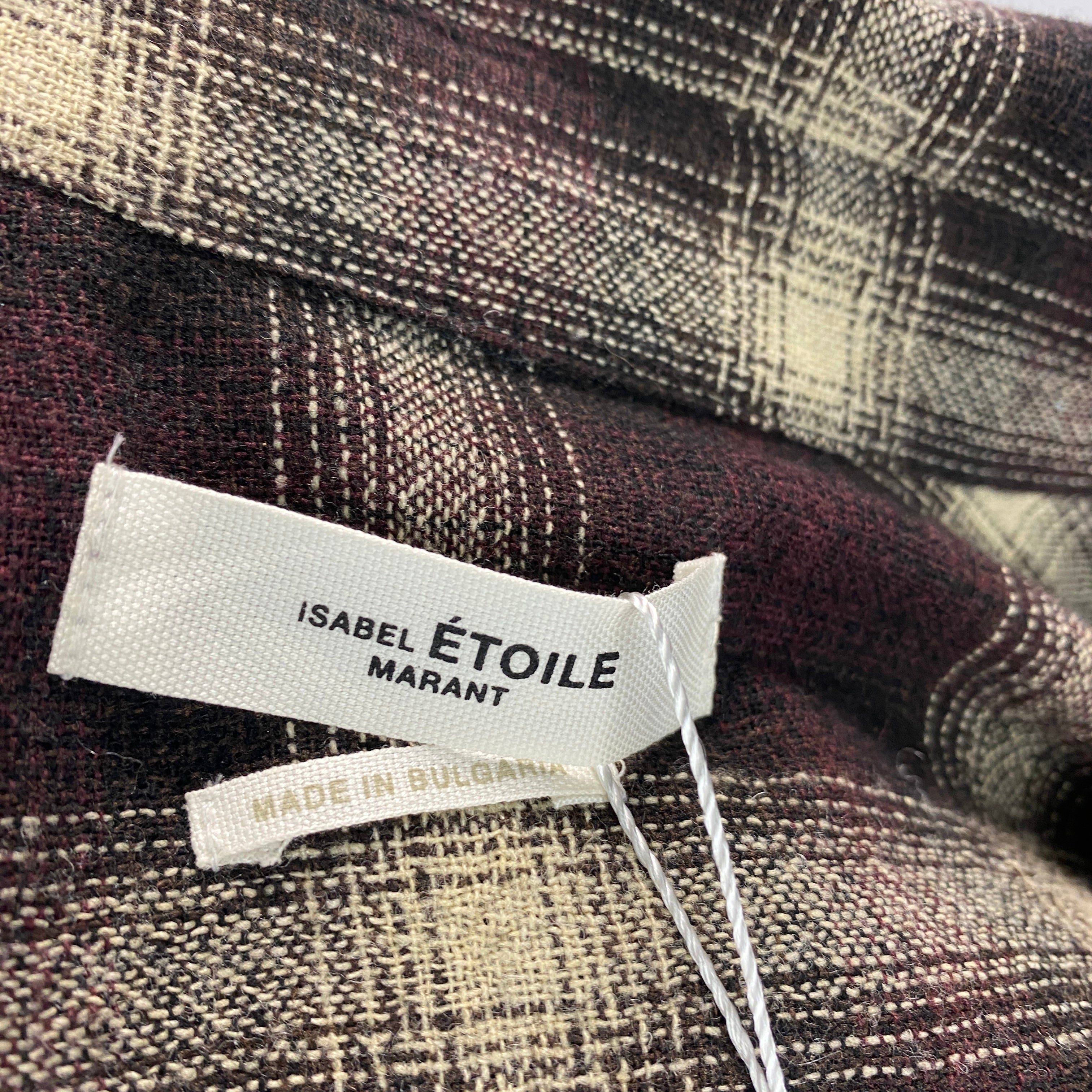Isabel Marant Etoile Deep Chocolate Check Nockya Shirt L