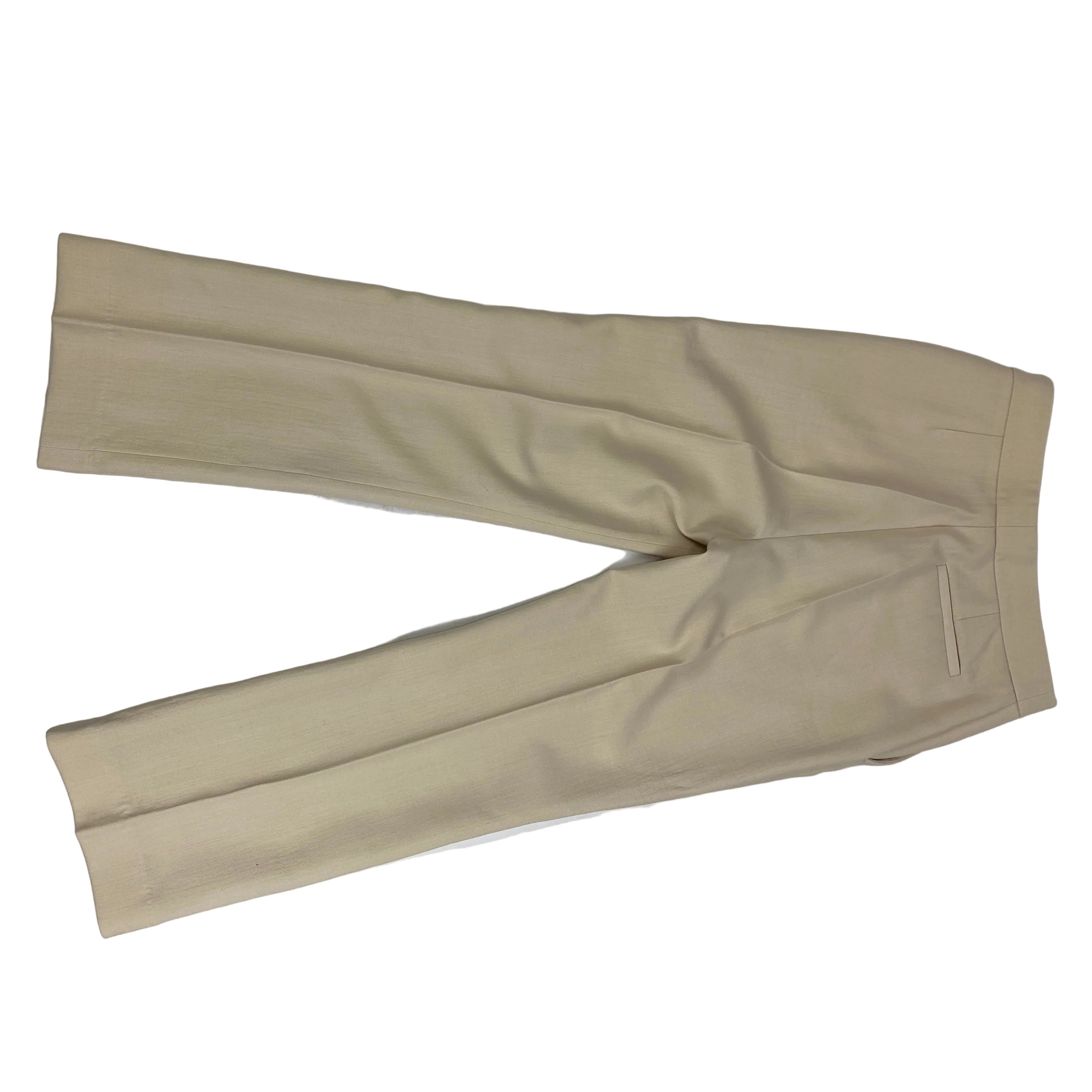 Loro Piana Cream Textured Wool Crepe Trousers XS