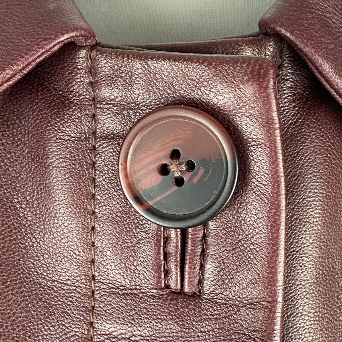Sezane New £330 Burgundy Lambskin Swing Jacket S-M