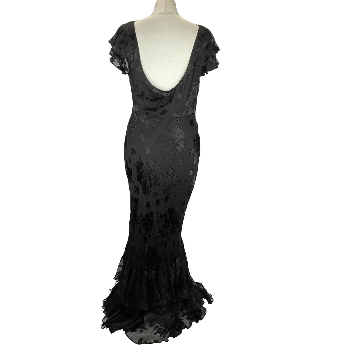 Rixo New £580 Black Devore Ordinia Maxi Dress M