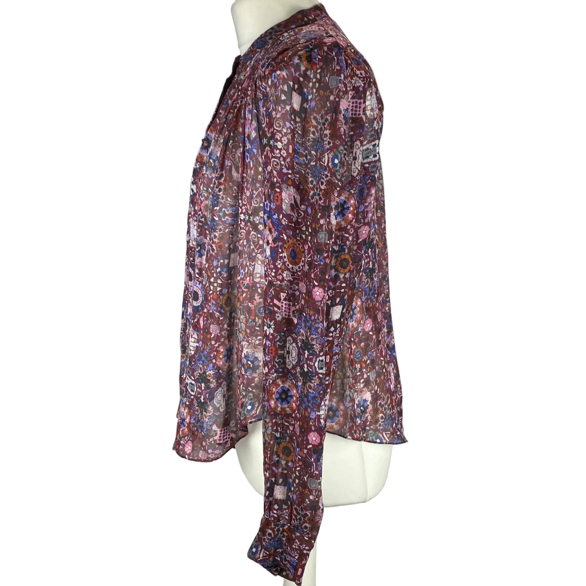 Isabel Marant Etoile Plum Chiffon Floral Blouse S