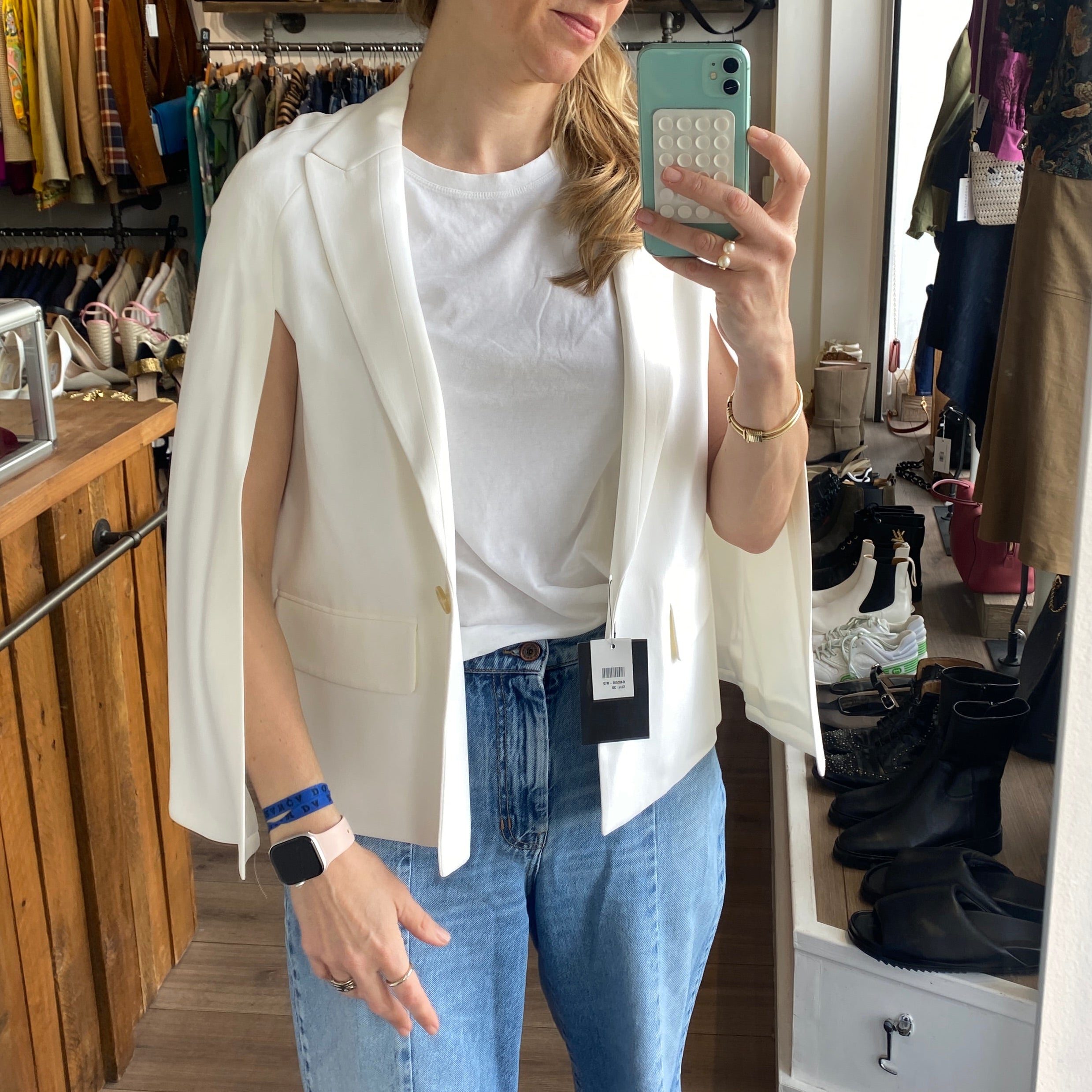 Givenchy New £1845 Ivory Smoking Cape Blazer S