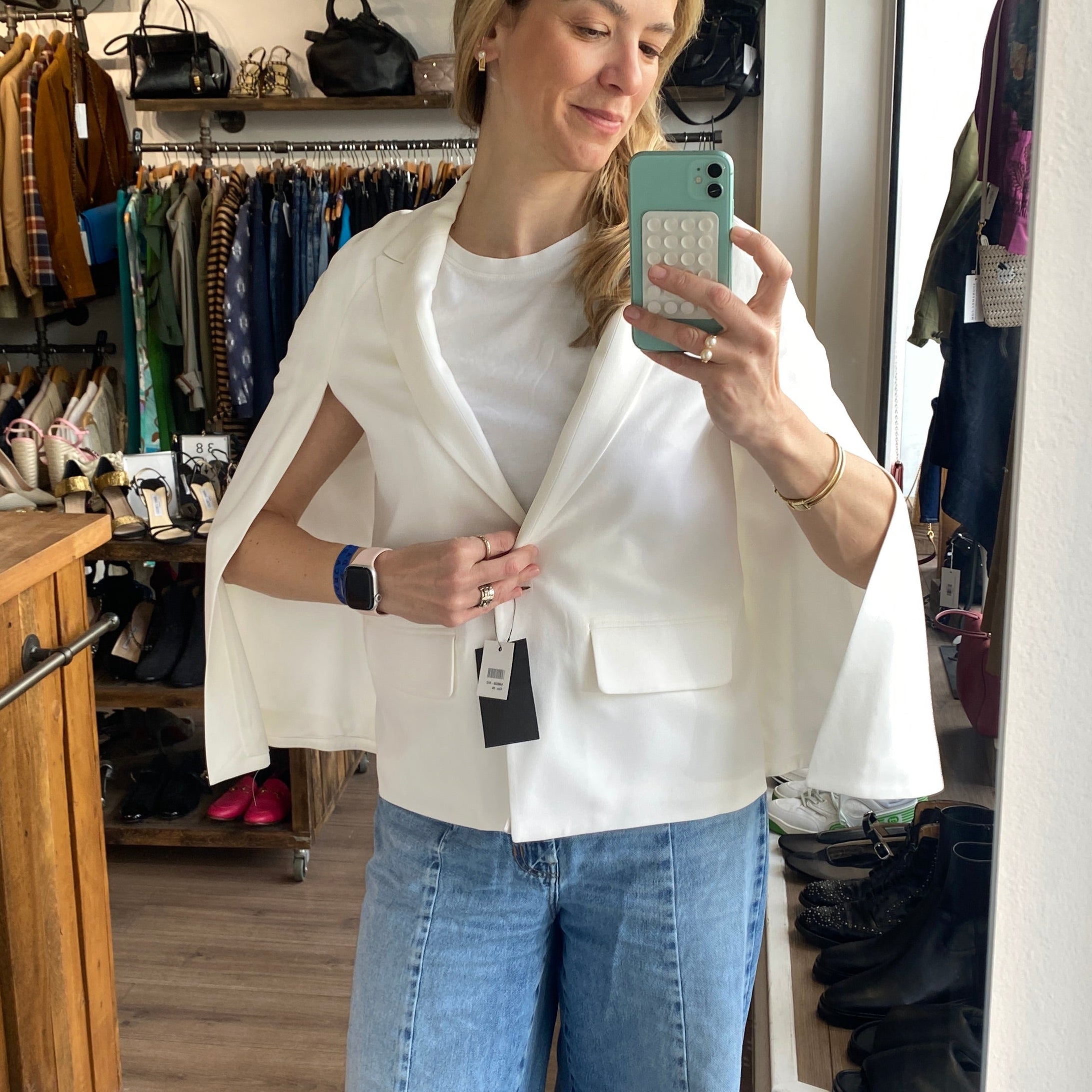 Givenchy New £1845 Ivory Smoking Cape Blazer S