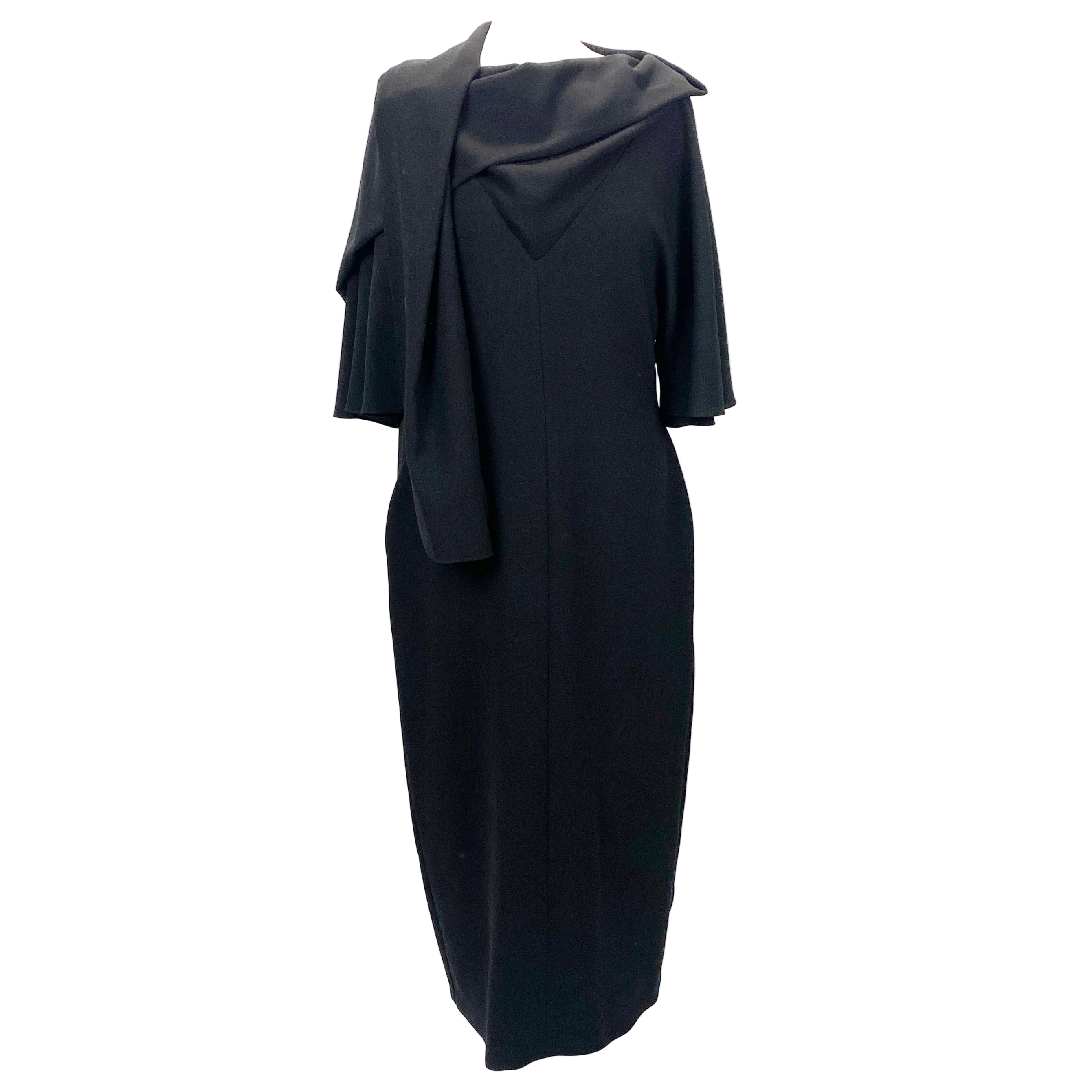Roksanda Black Crepe Cowl Neck Evening Dress L