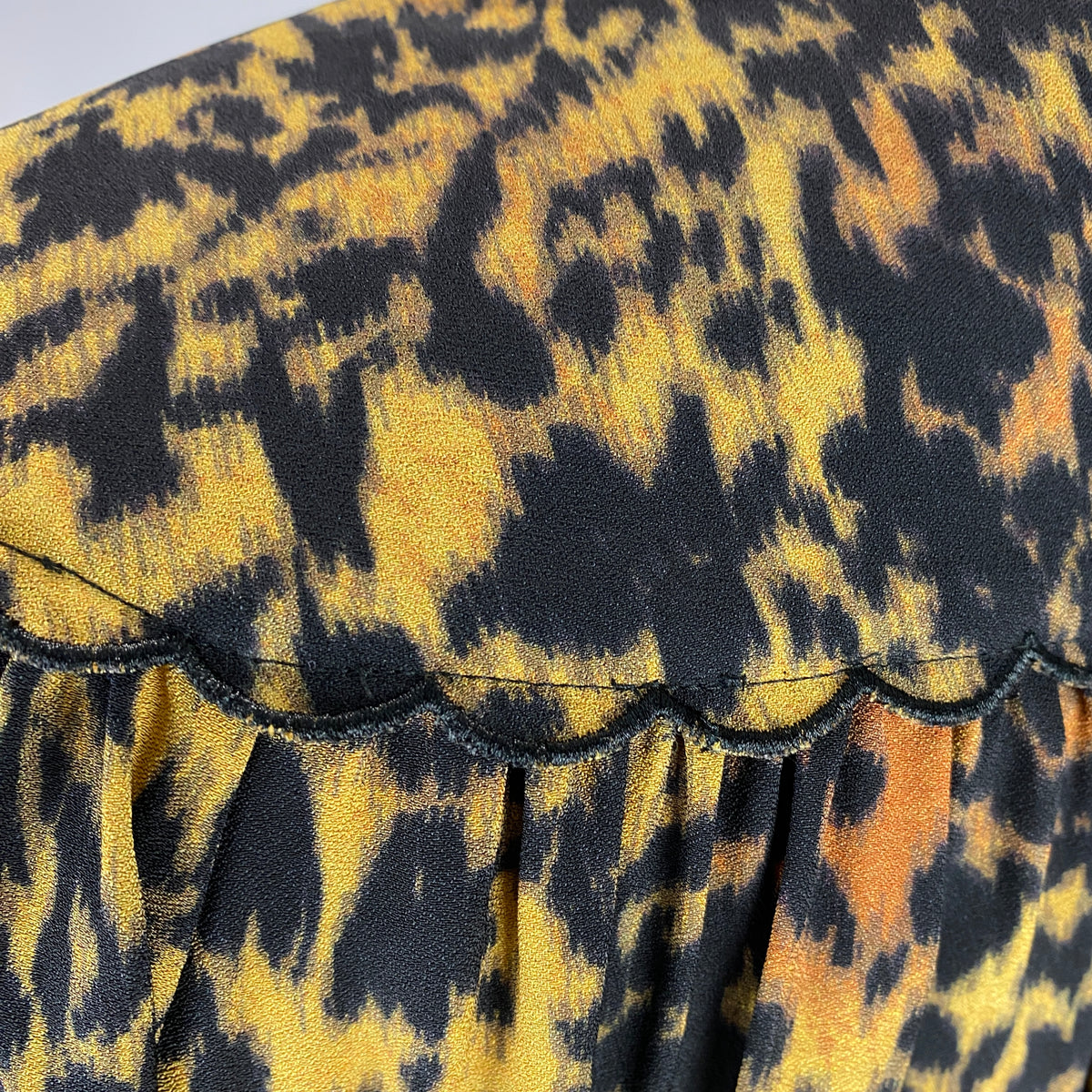 Ulla Johnson Black Leopardprint Heavy Crepe Tunic Top M