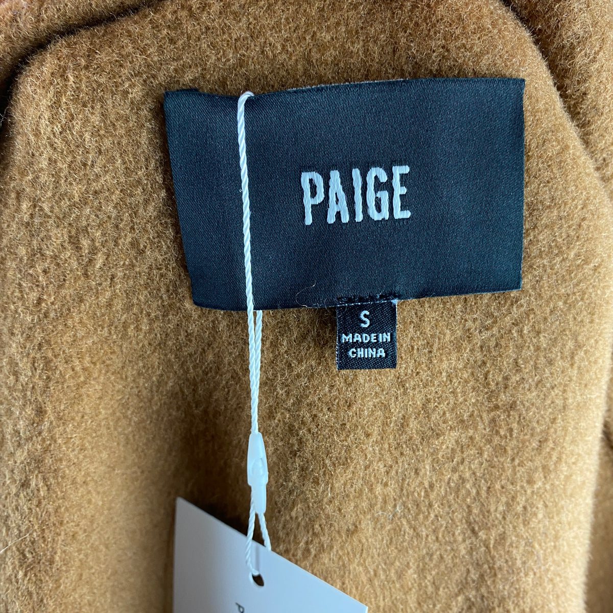 Paige £470 Camel Wool Mix Belted Midi Coat S-M