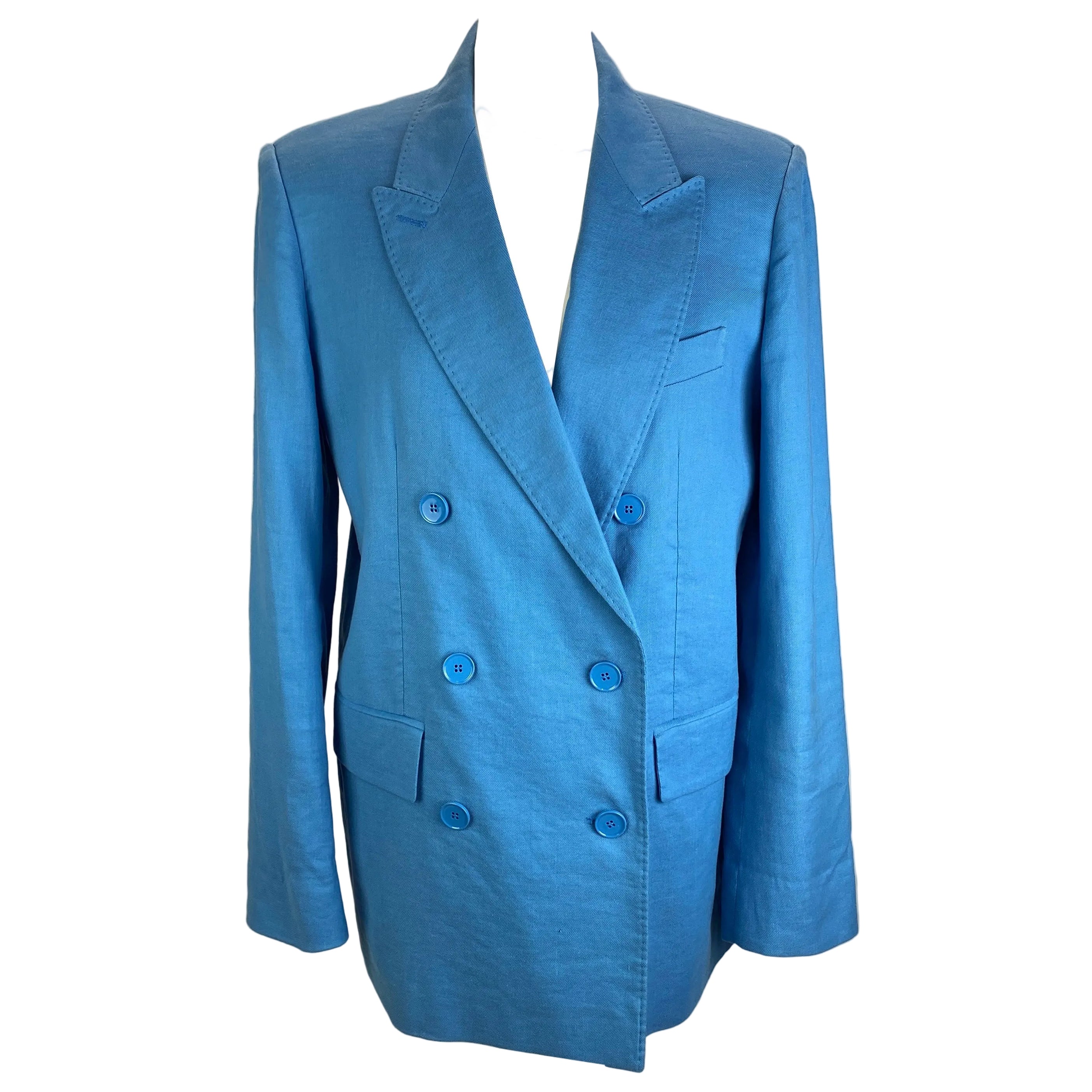 Weekend Max Mara Cornflower Linen & Cotton Jacket M
