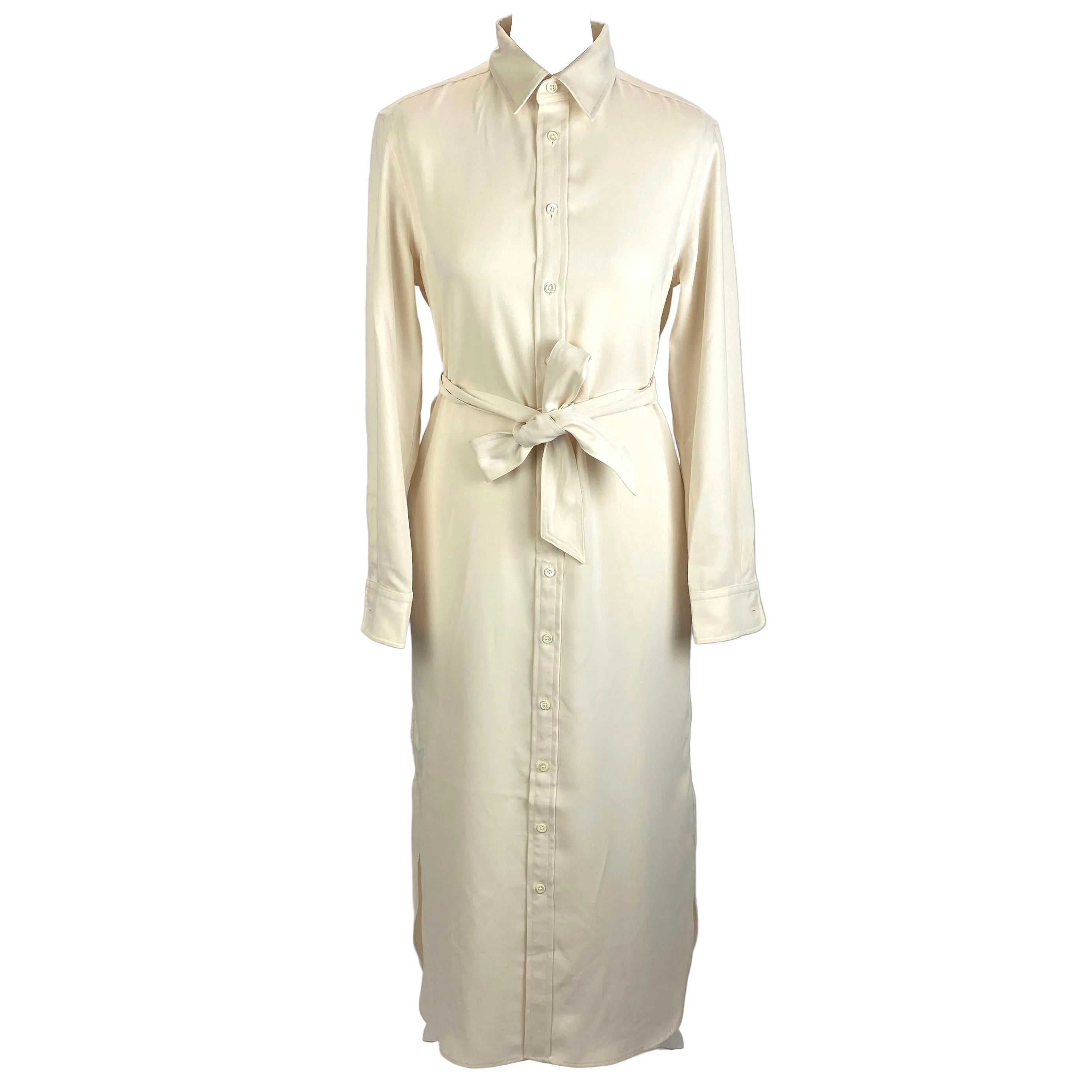 Ralph Lauren New Cream Crepe Shirtdress XS