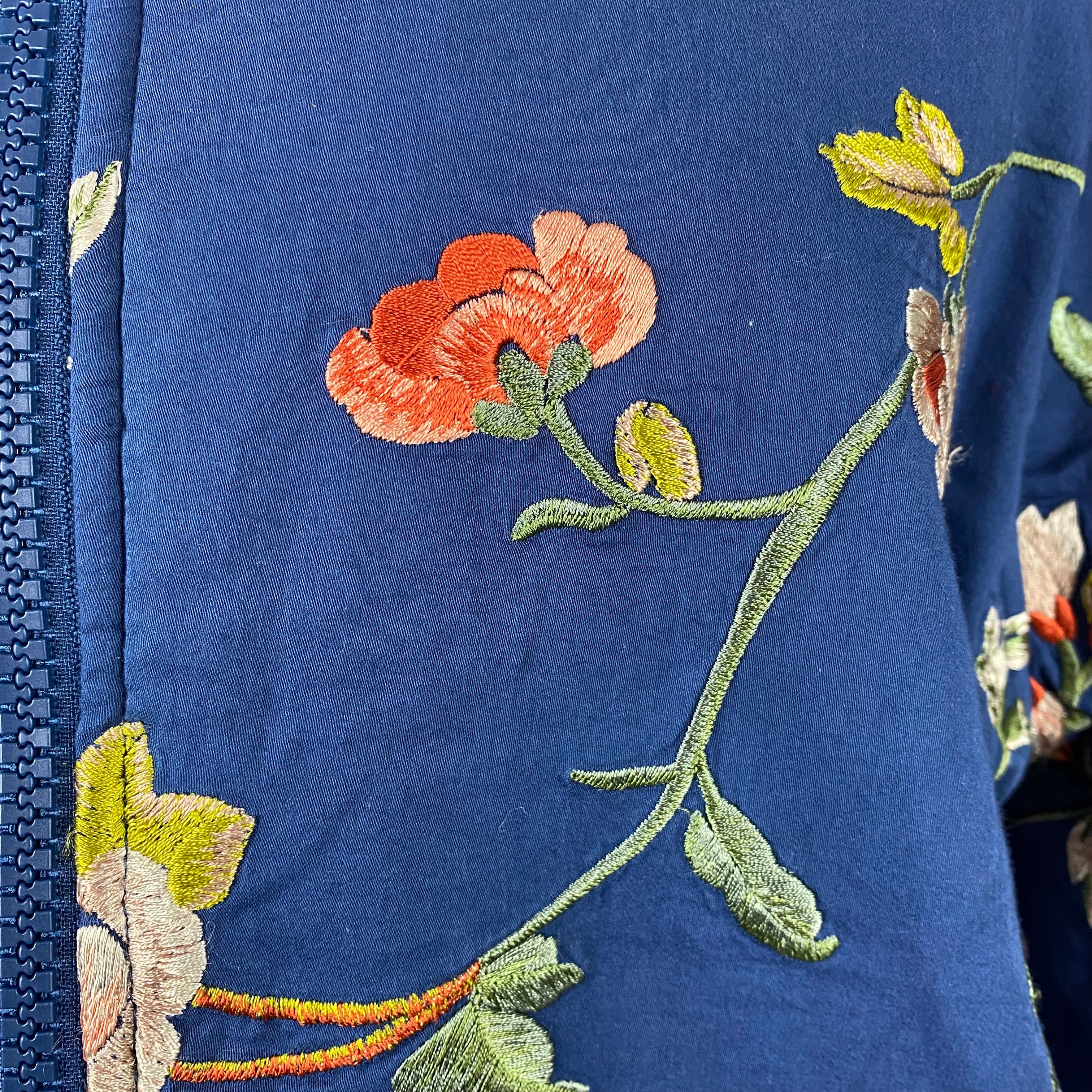 Sea New York $650 Blue Embroidered Julian Bomber Jacket S/M