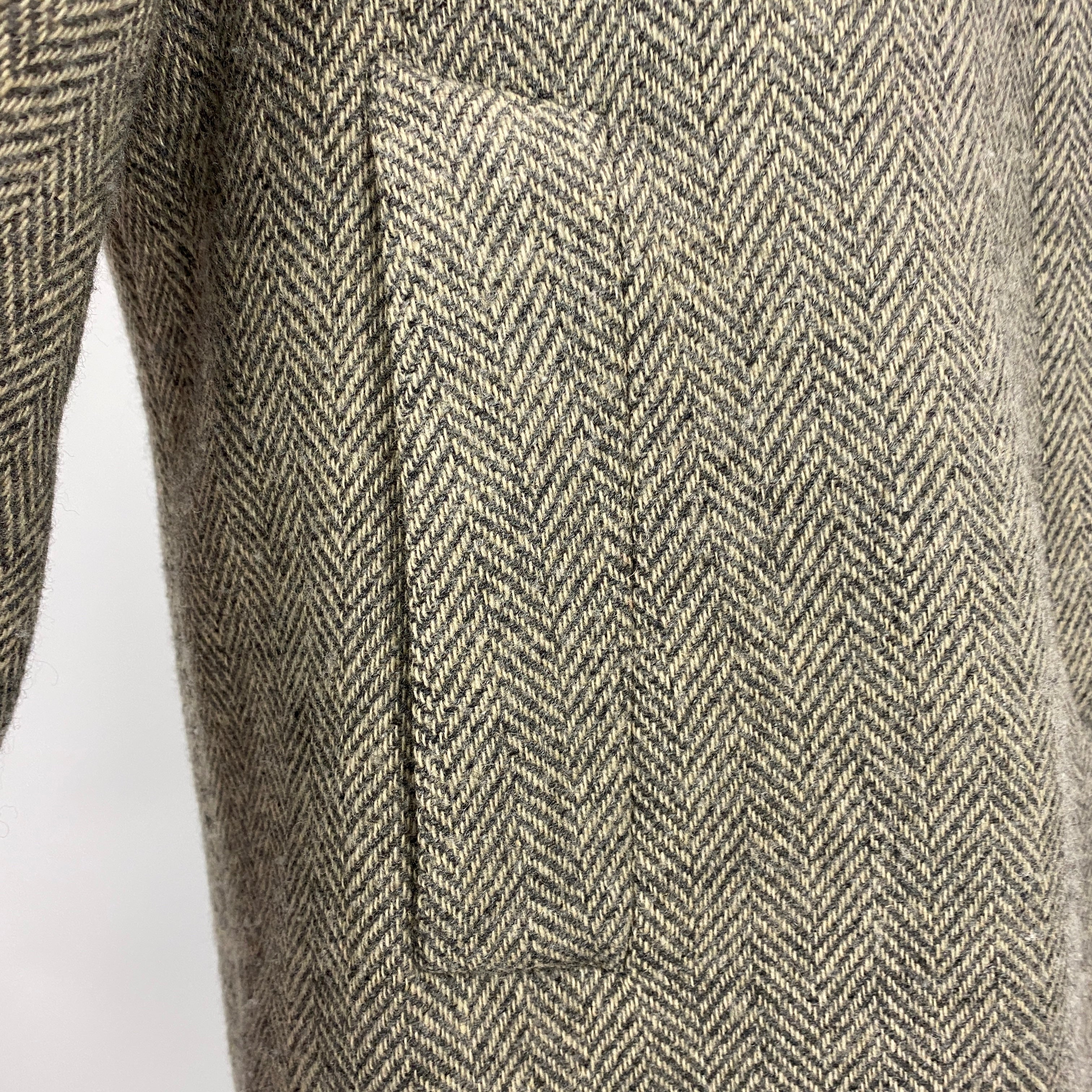 Margaret Howell Grey Herringbone Tweed Overcoat M