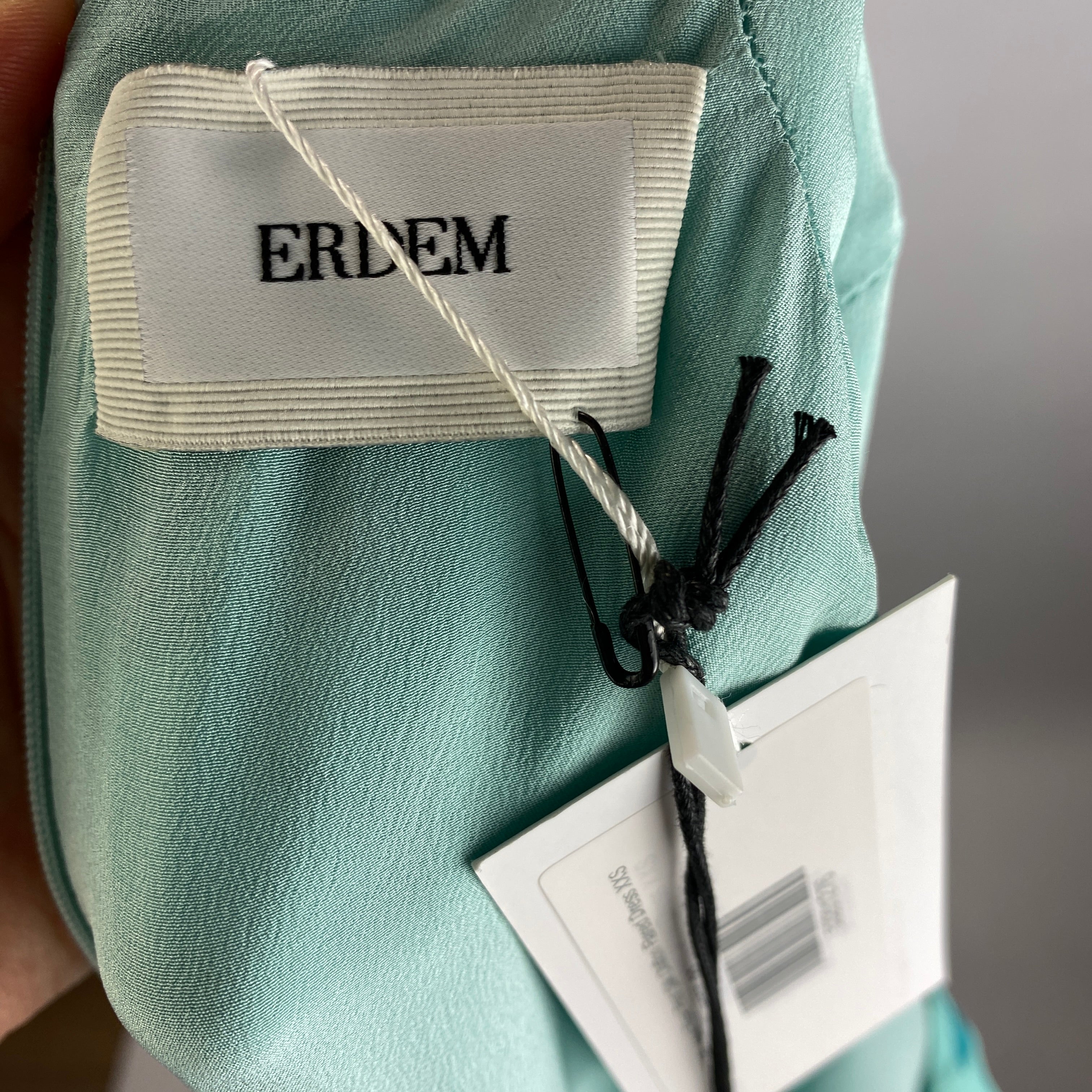 Erdem New £2395 Aqua Rose Print Silk Chiffon Flared Dress XXS