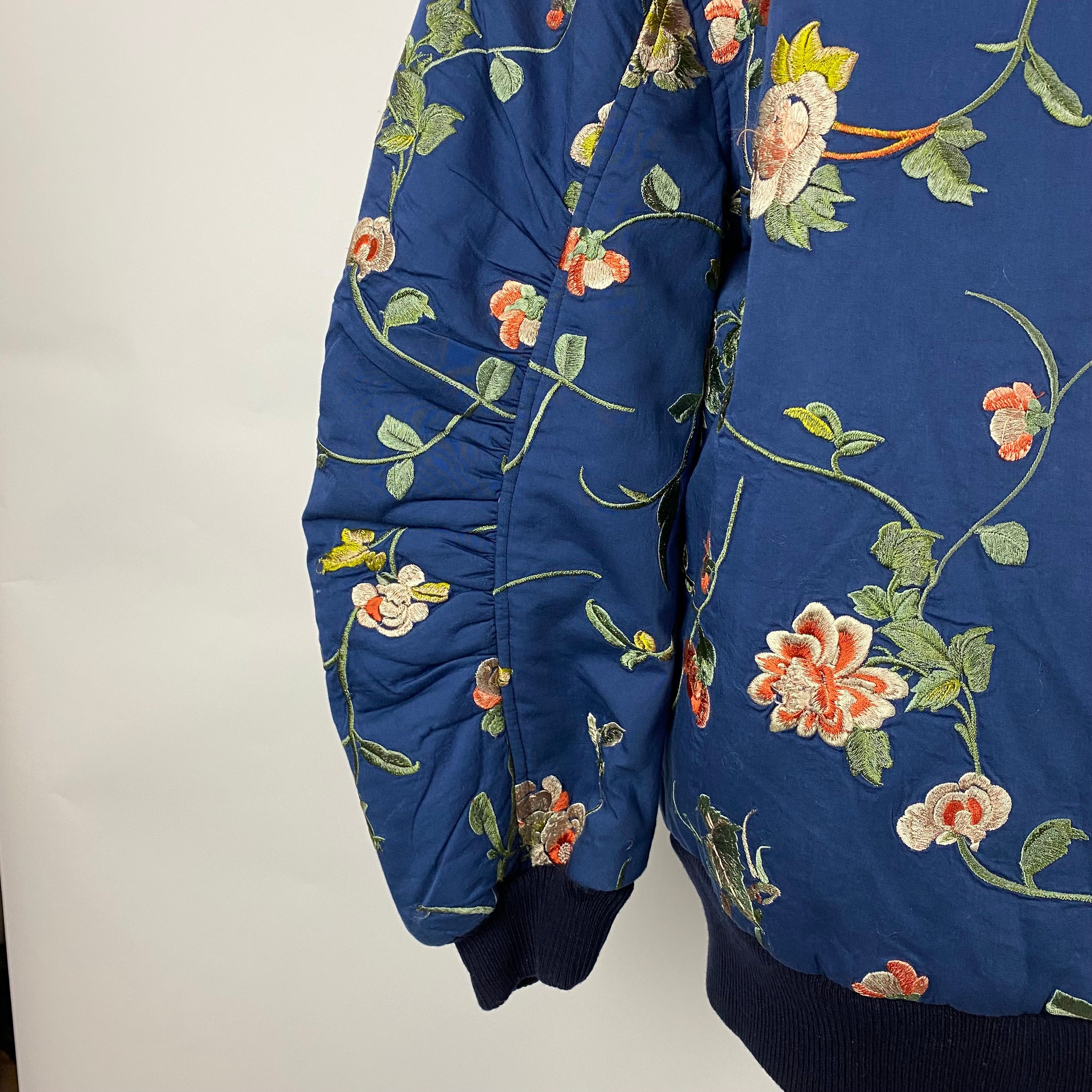 Sea New York $650 Blue Embroidered Julian Bomber Jacket S/M