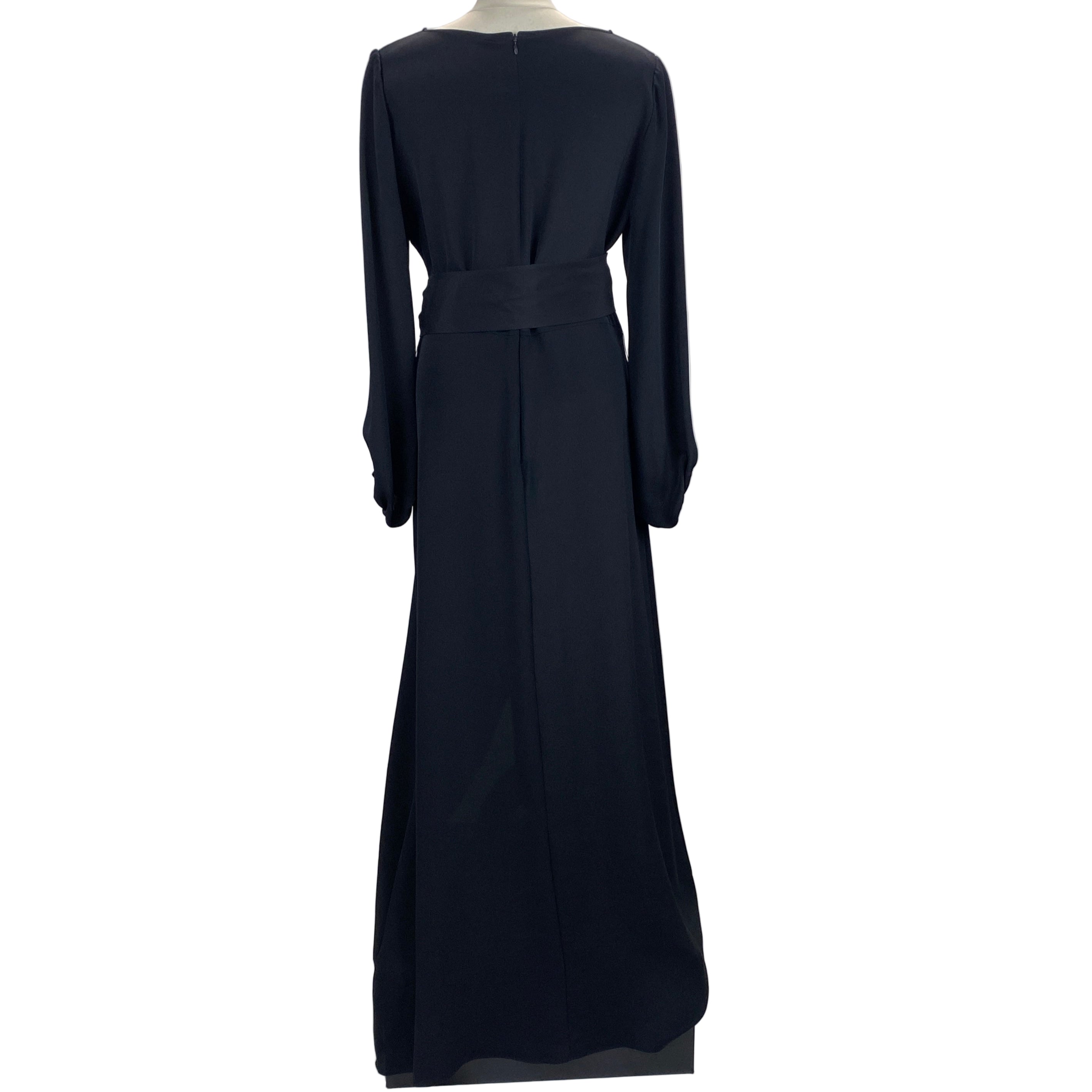 Goat New £690 Navy Silk Eveline Maxi Dress L