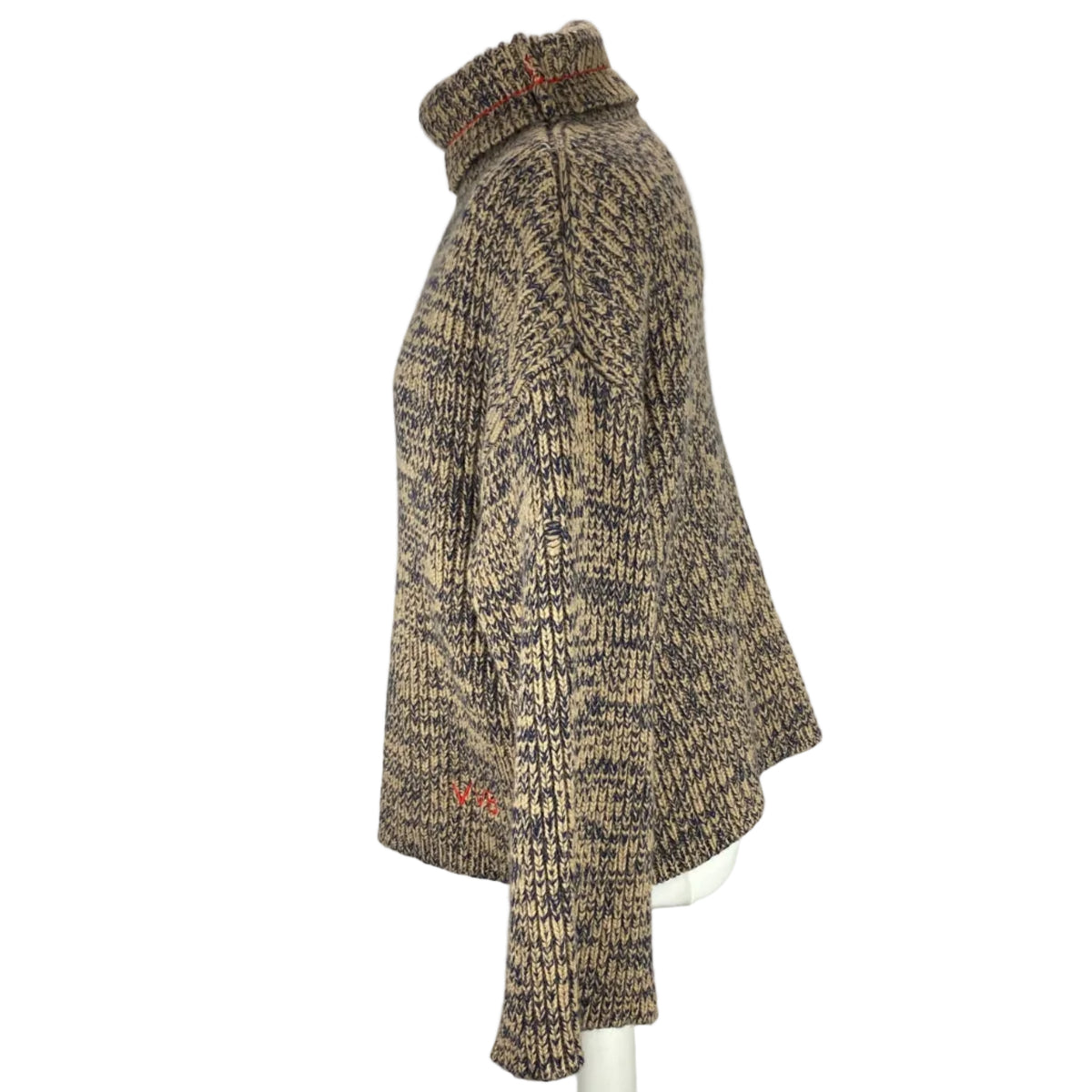 Victoria Beckham Navy Camel & Ivory Chunky Wool Sweater XS-M