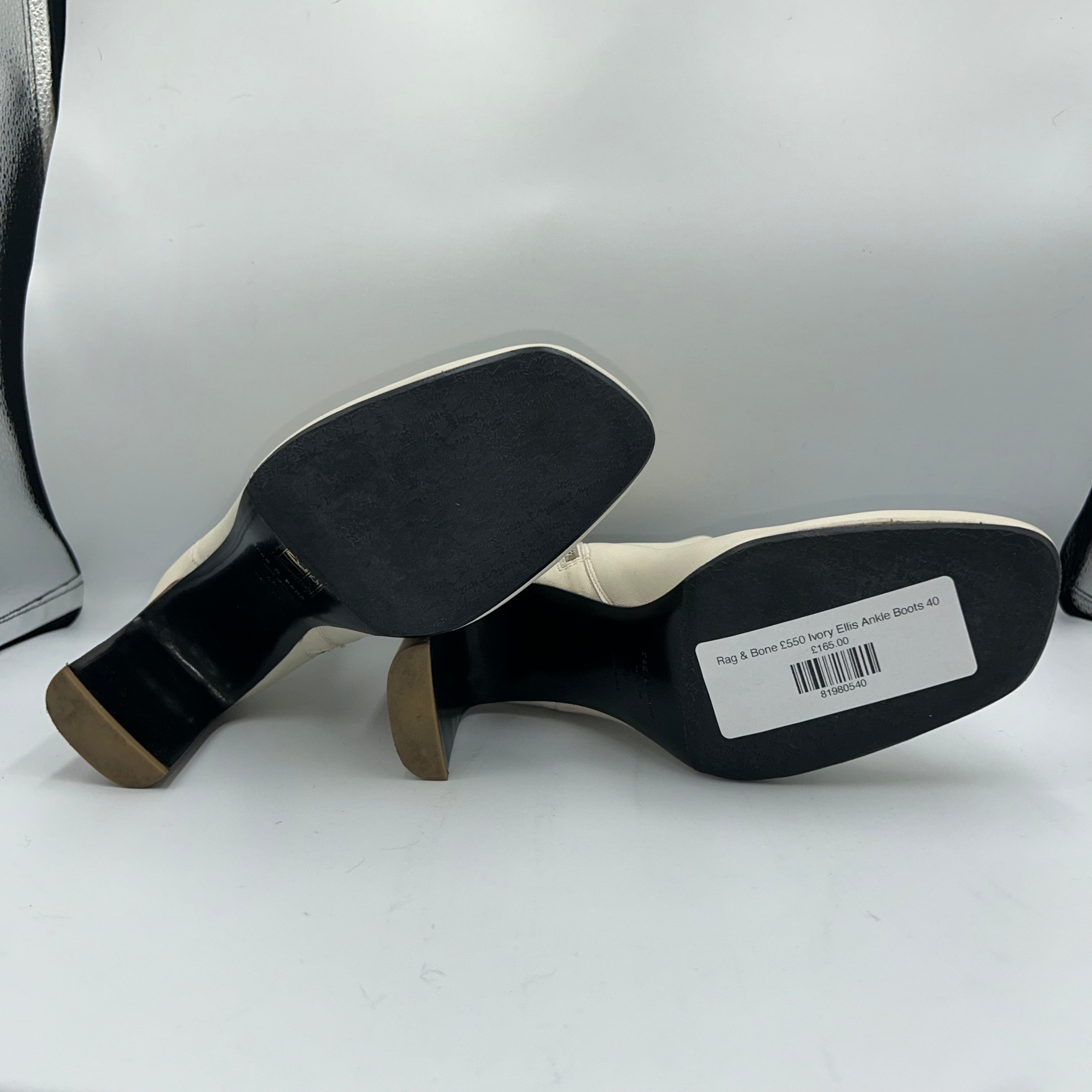Rag & Bone £550 Ivory Ellis Ankle Boots 40