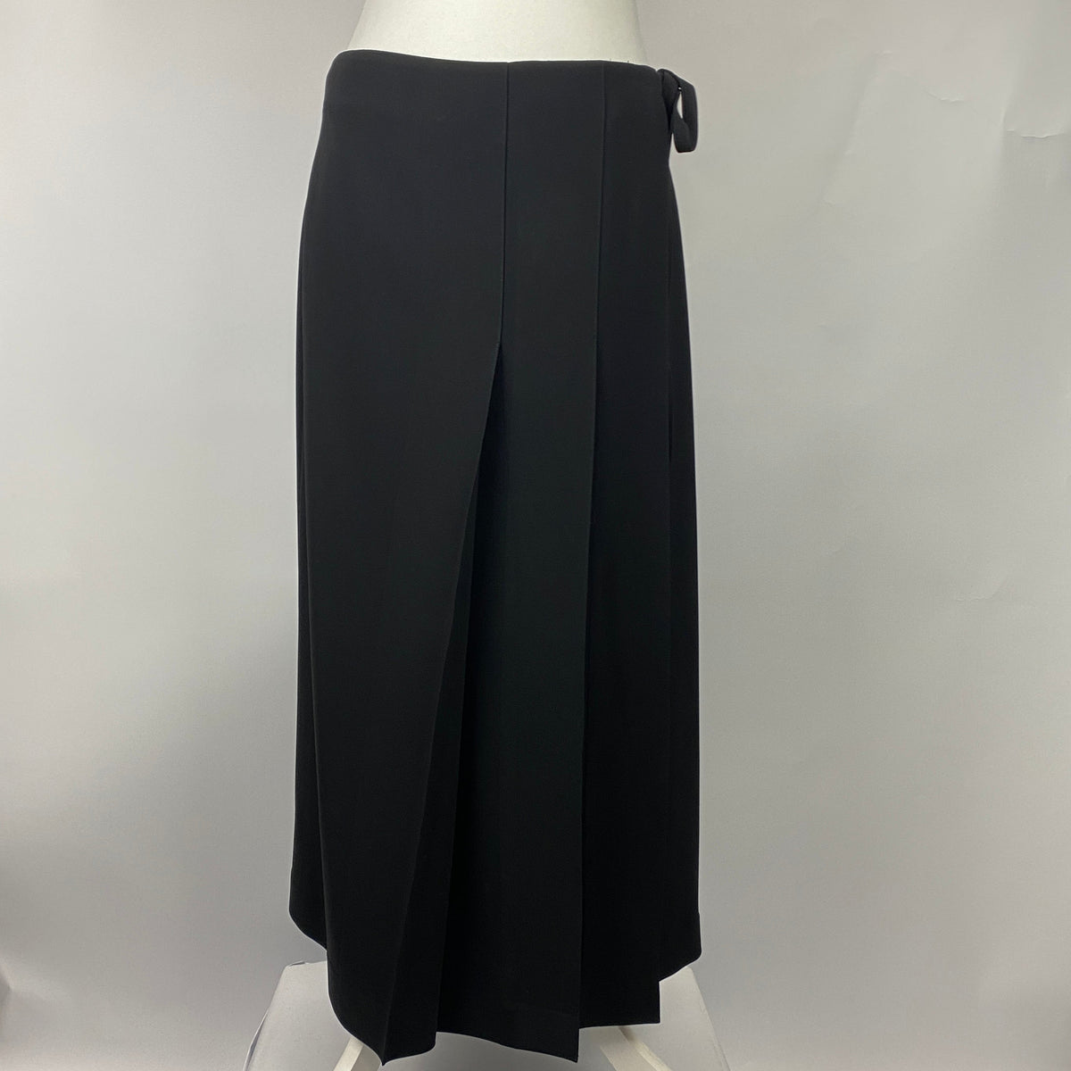 Theory Black Pleat Wraparound Kilt Skirt L