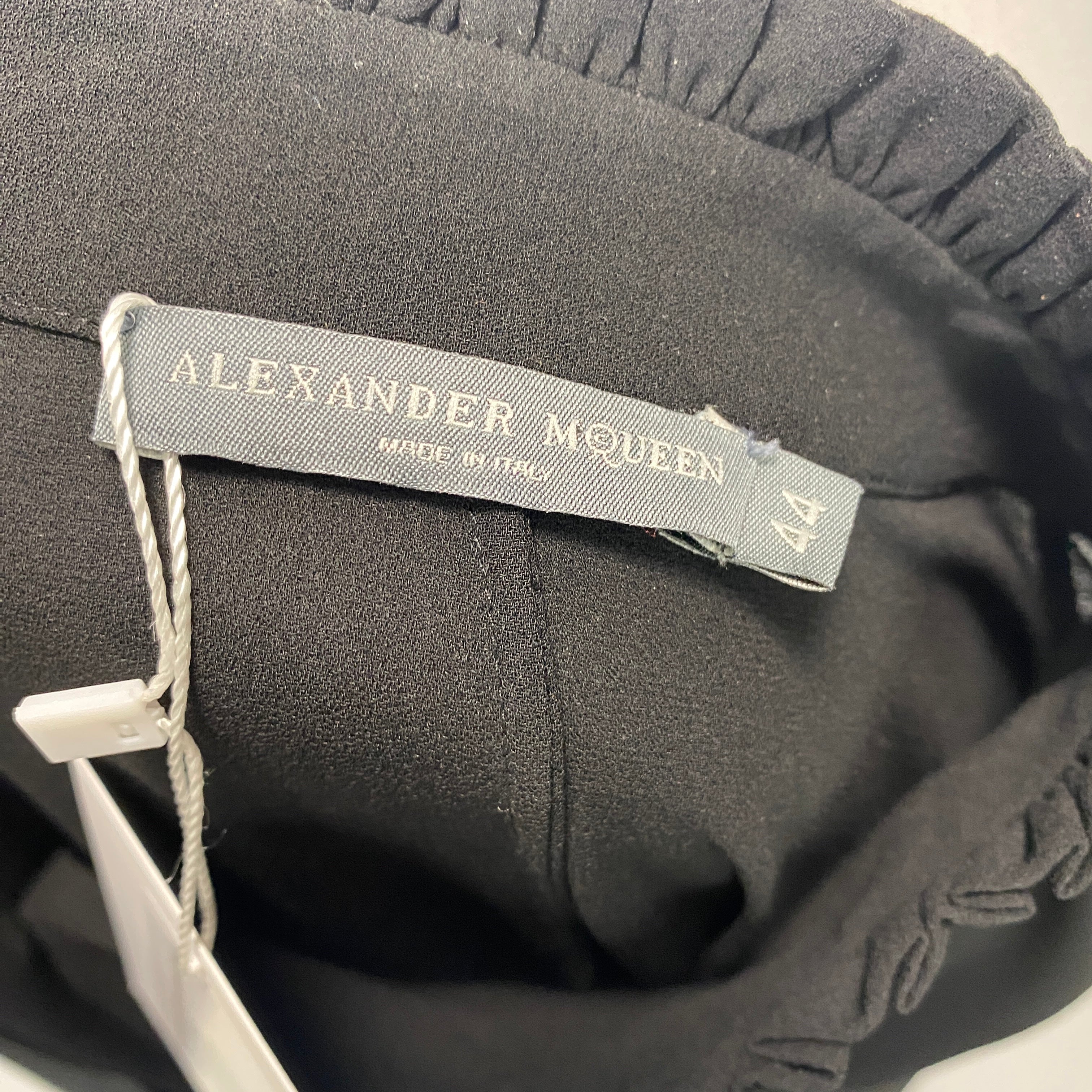 Alexander McQueen Black Silk Chiffon Asymmetric Dress M