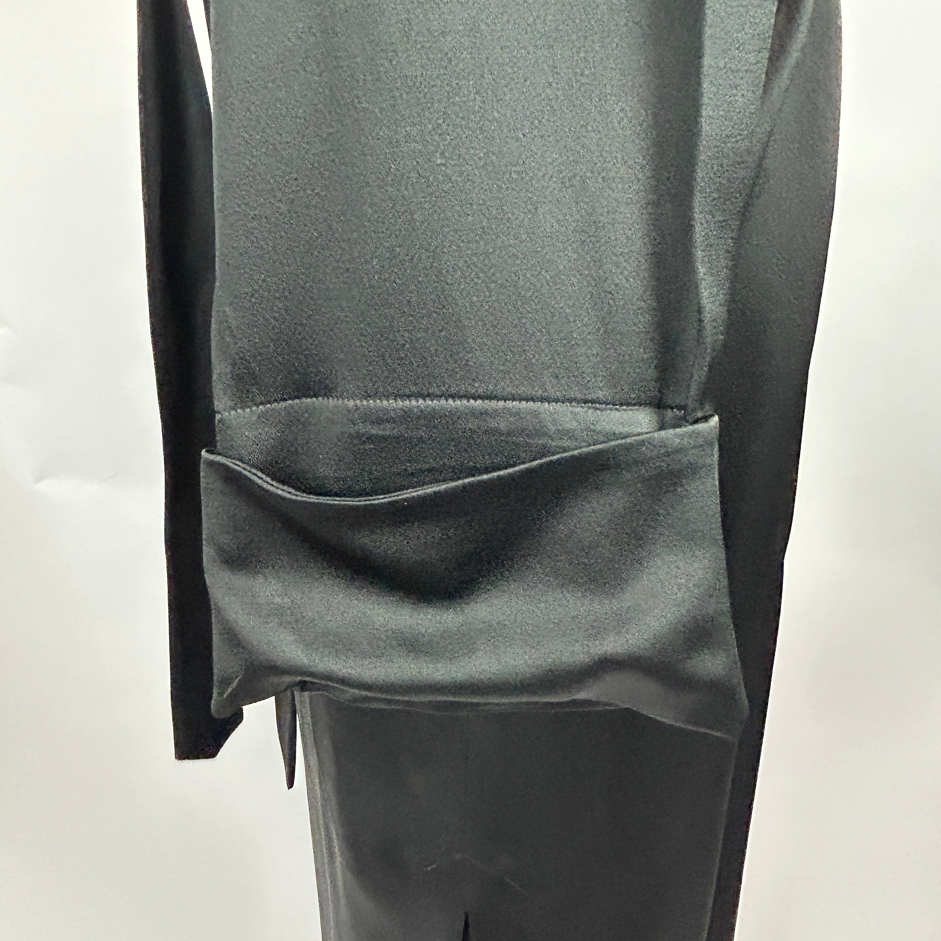 Phoebe Philo £1785 Black Crepe Satin Wrap Dress S