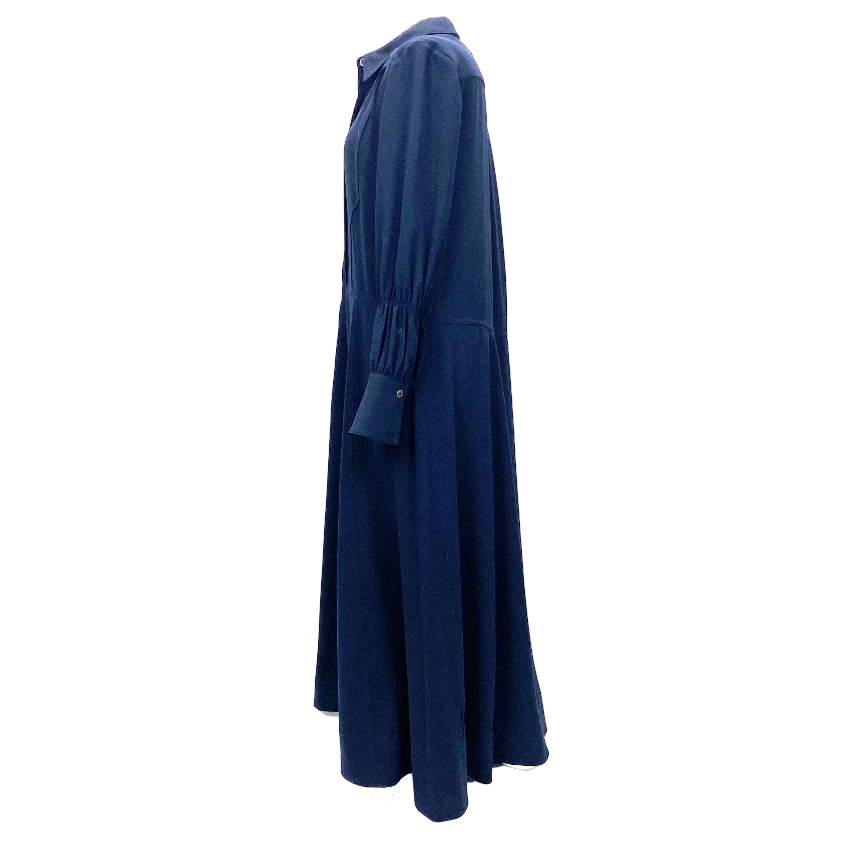 Me&Em Navy Crepe Maxi Shirt Dress M