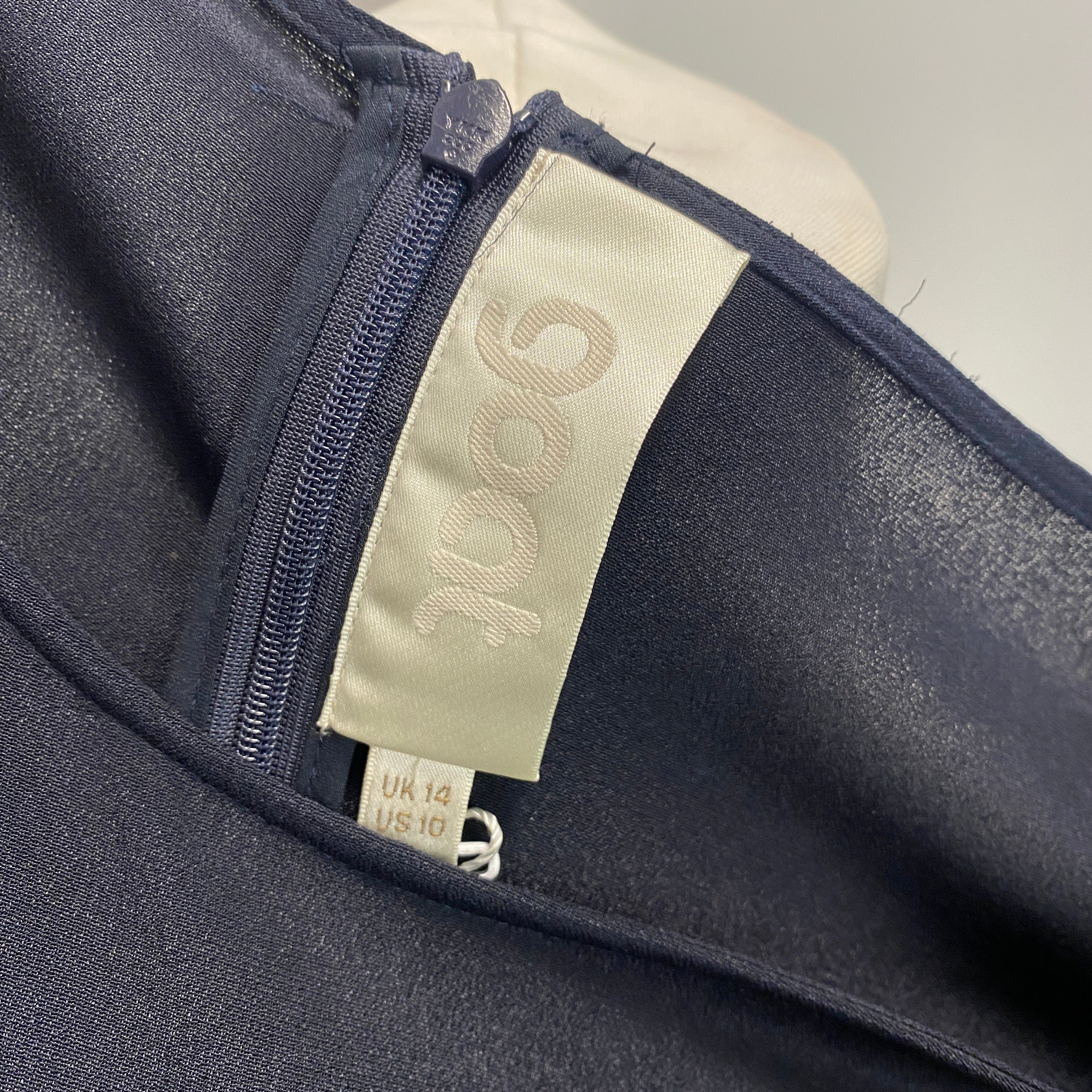 Goat New £690 Navy Silk Eveline Maxi Dress L