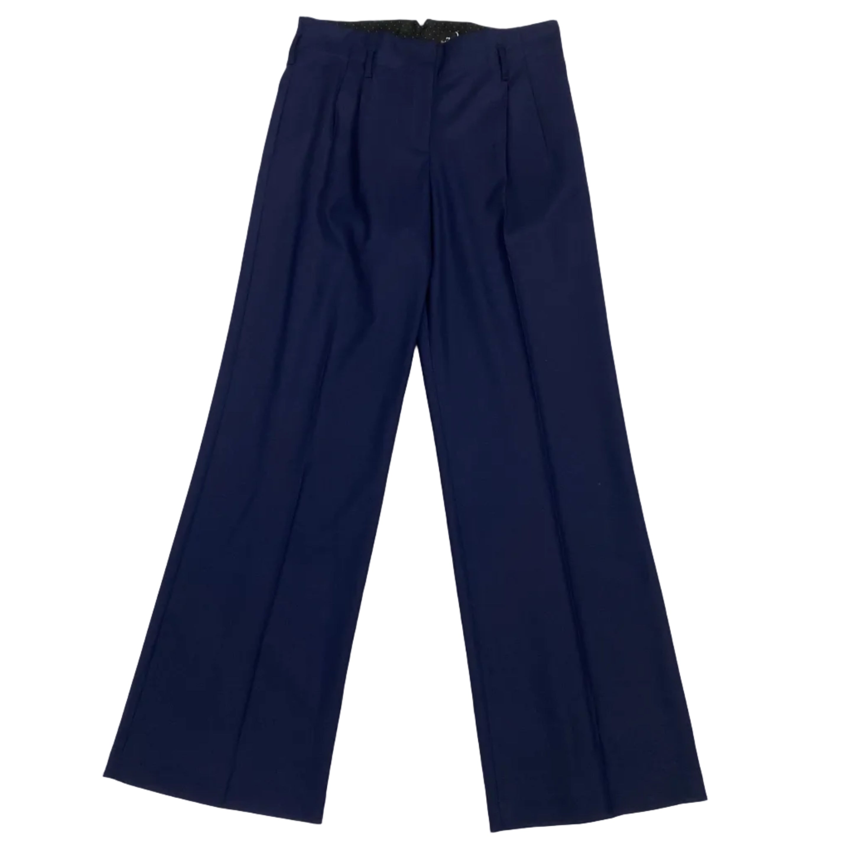 Paul Smith Navy Wool Straight Leg Trousers S