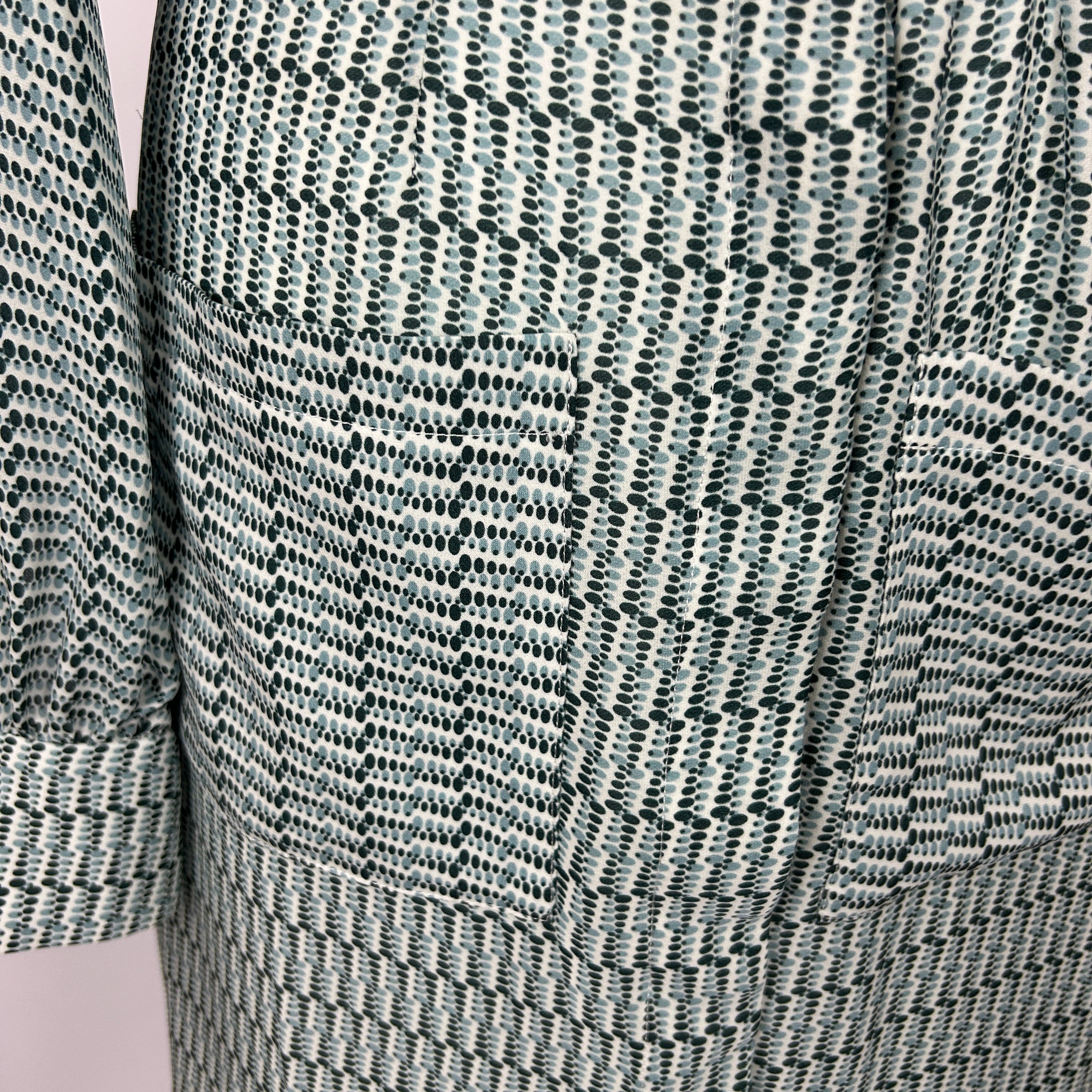 Jane Atelier New £790 Nerissa Microdot Print Silk Midi Dress M