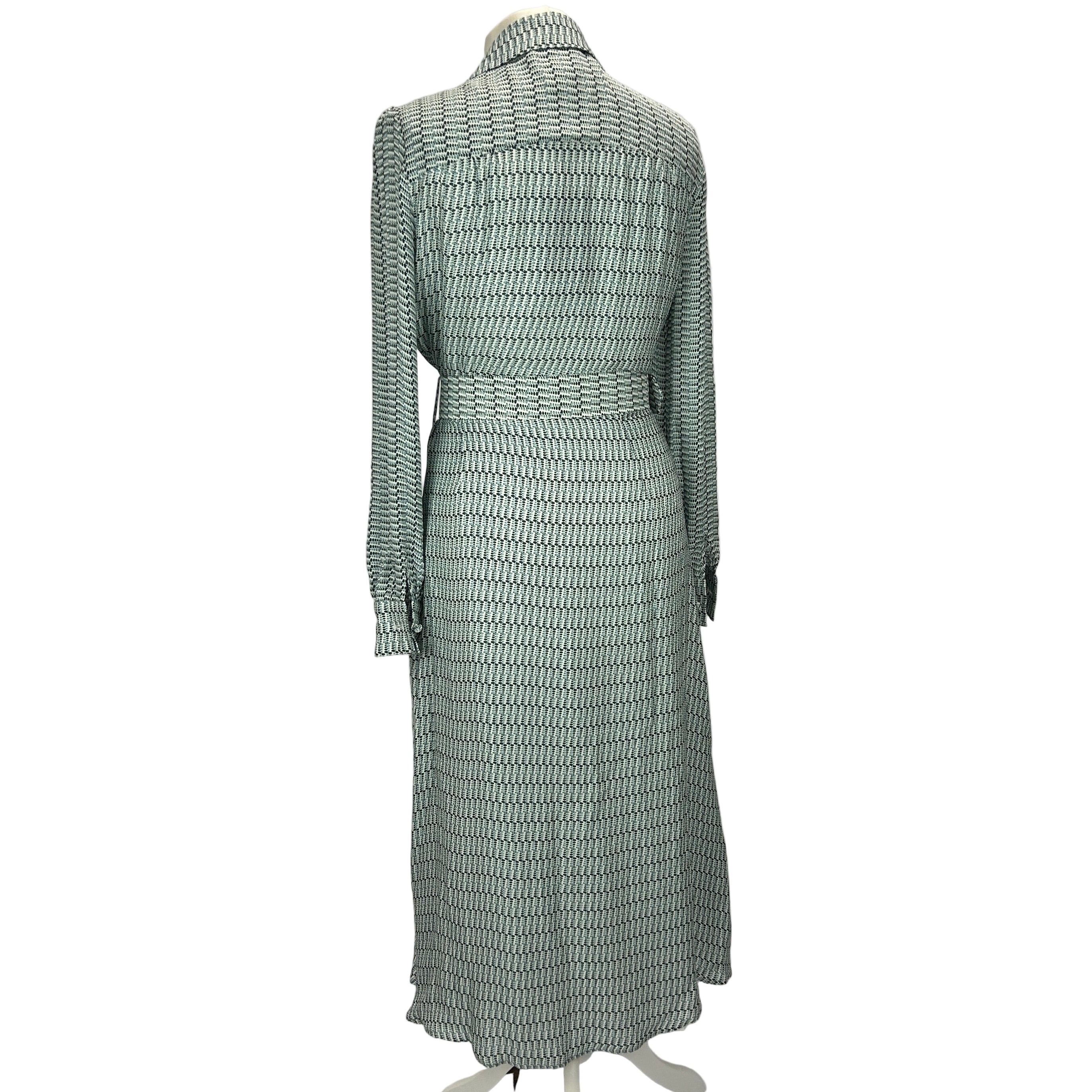 Jane Atelier New £790 Nerissa Microdot Print Silk Midi Dress M