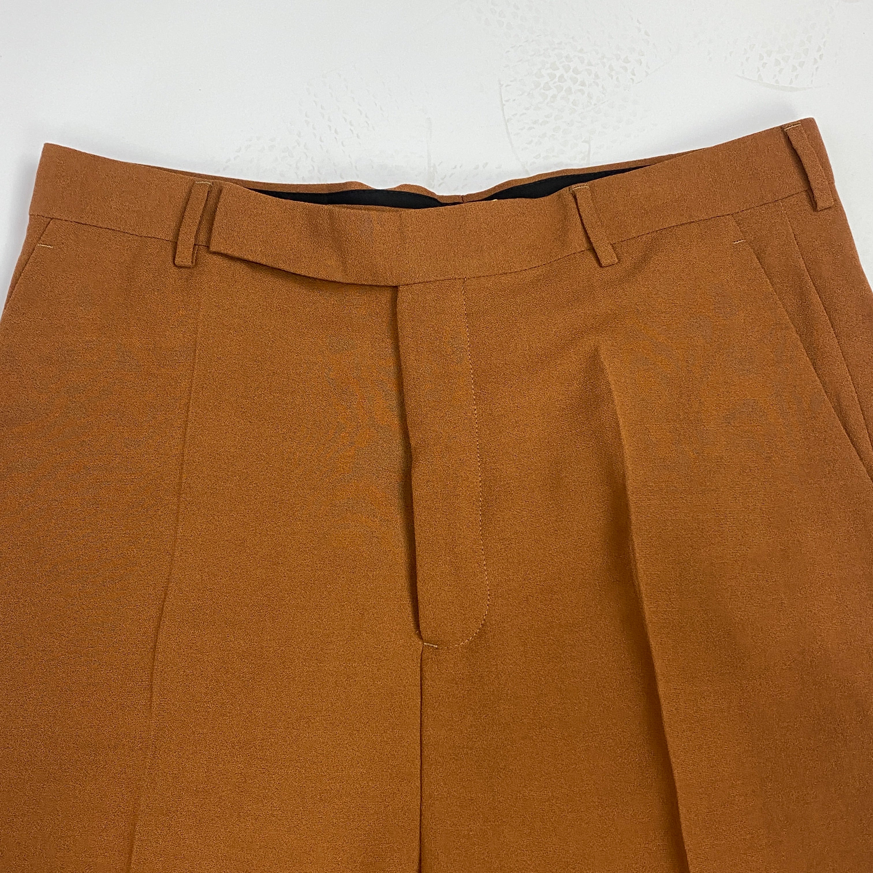 Rick Owens Toffee Wool Crepe Trousers M