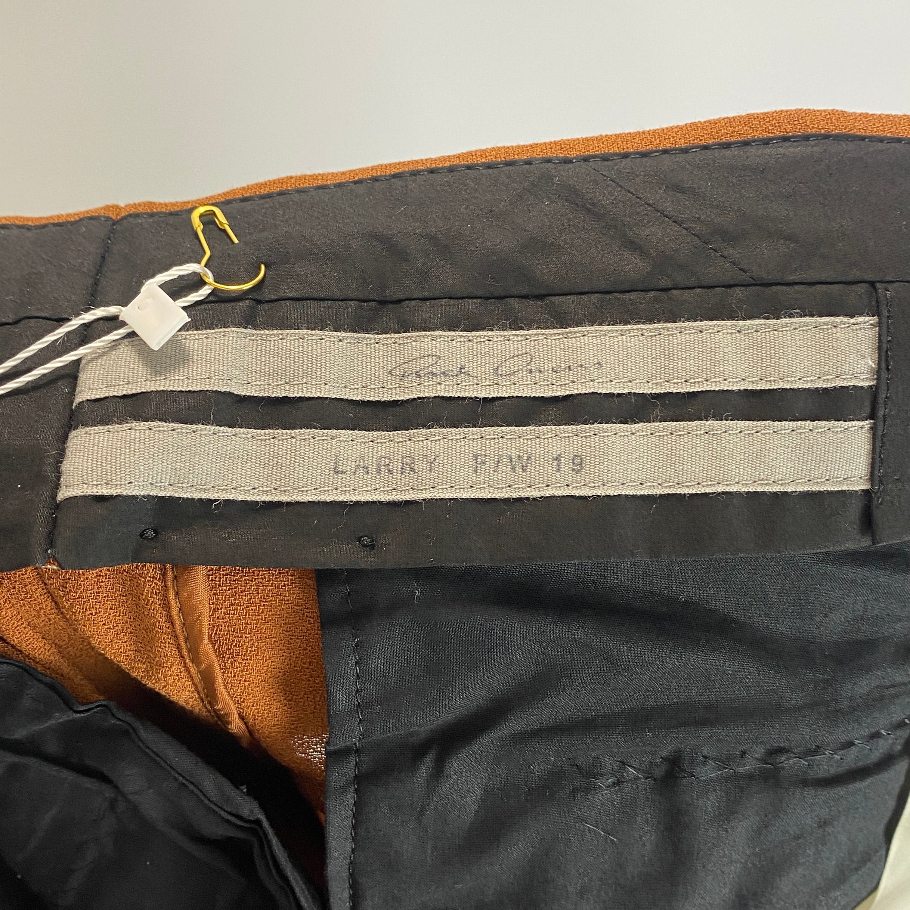 Rick Owens Toffee Wool Crepe Trousers M