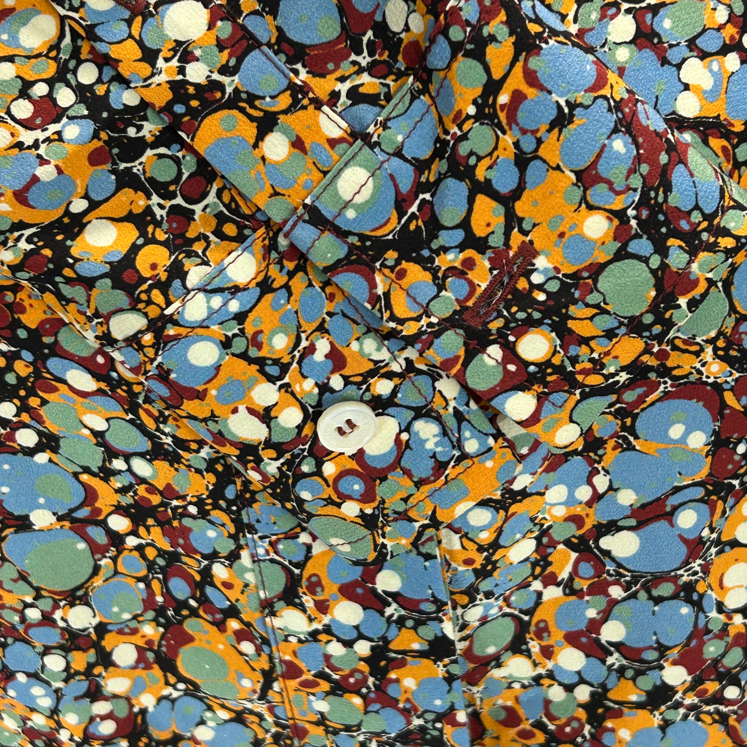 Victoria Beckham Ink Drop Print Silk Shirt M