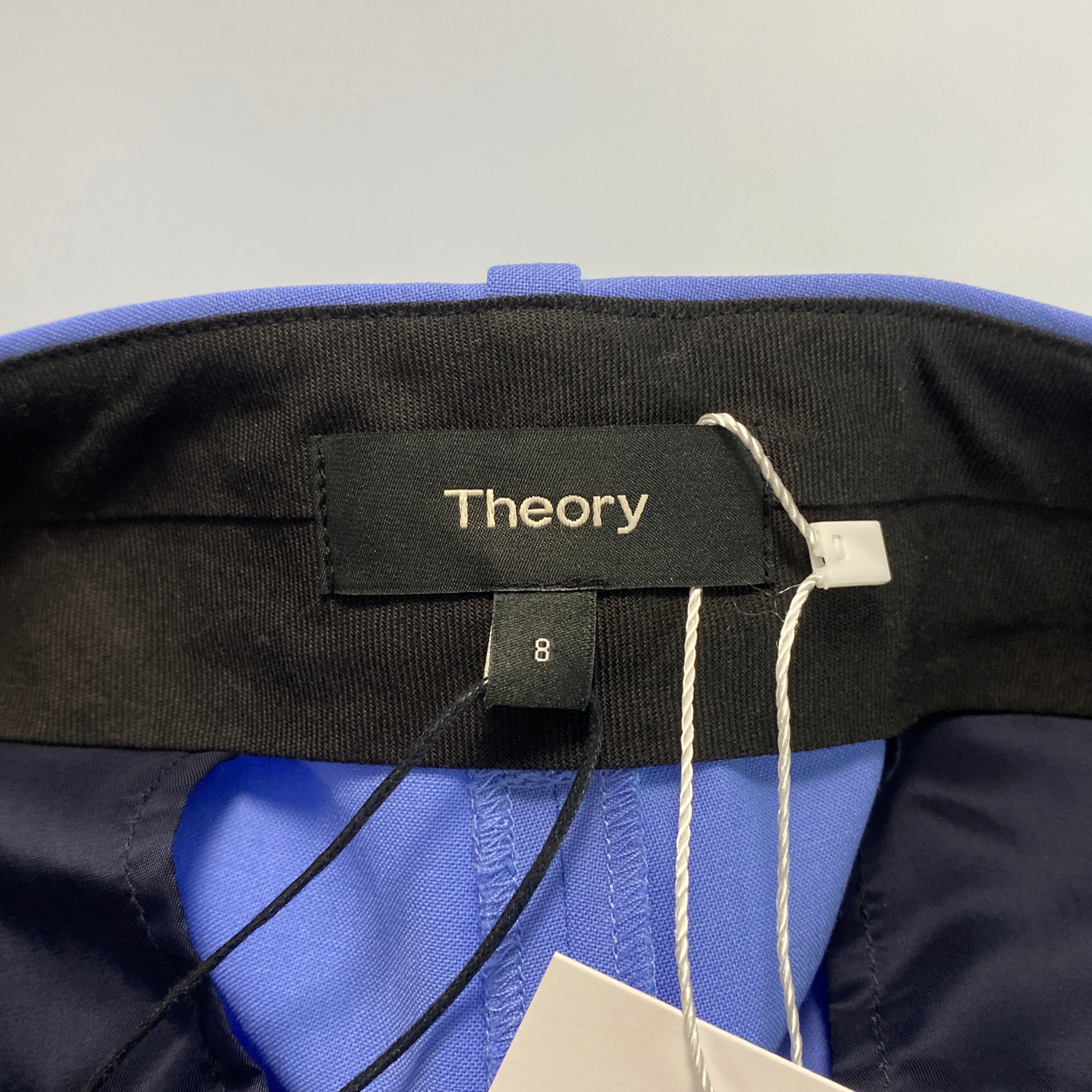 Theory New £225 Periwinkle Wool Treeca Trousers M