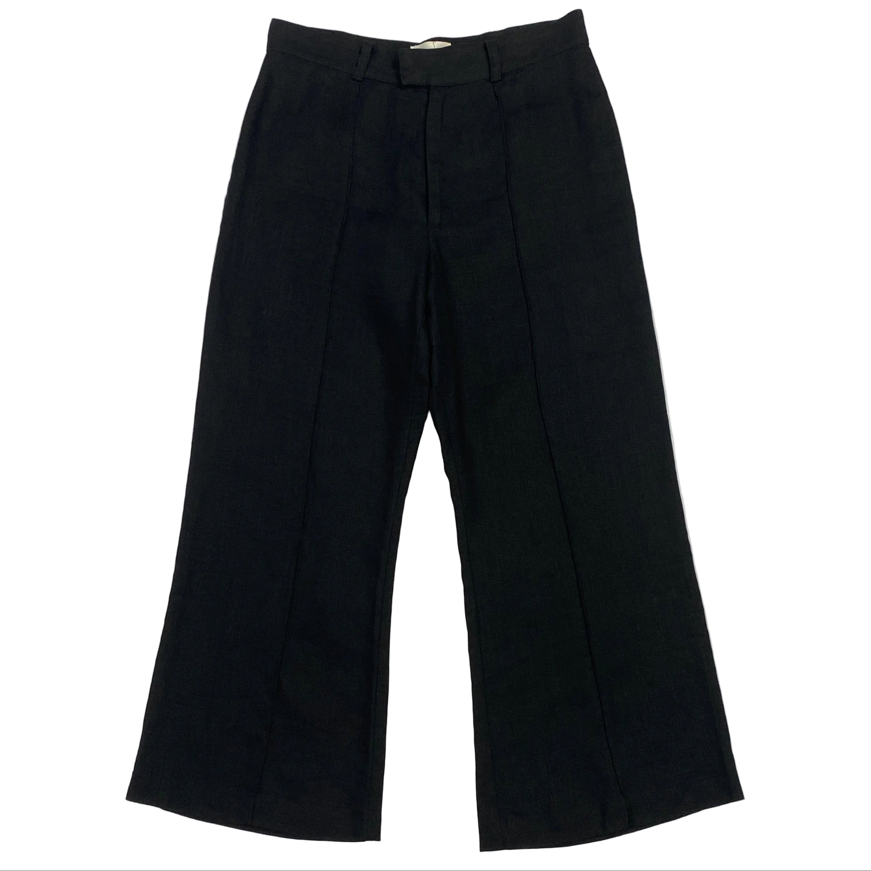 Lisa Marie Fernandez Black Linen Crop Trousers S