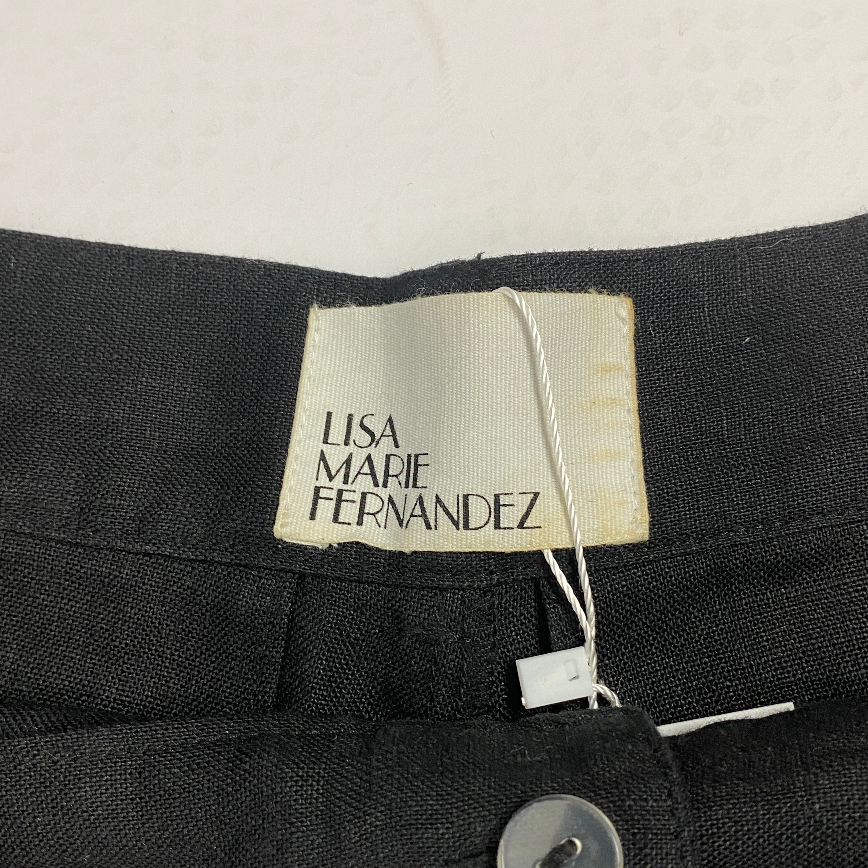 Lisa Marie Fernandez Black Linen Crop Trousers S