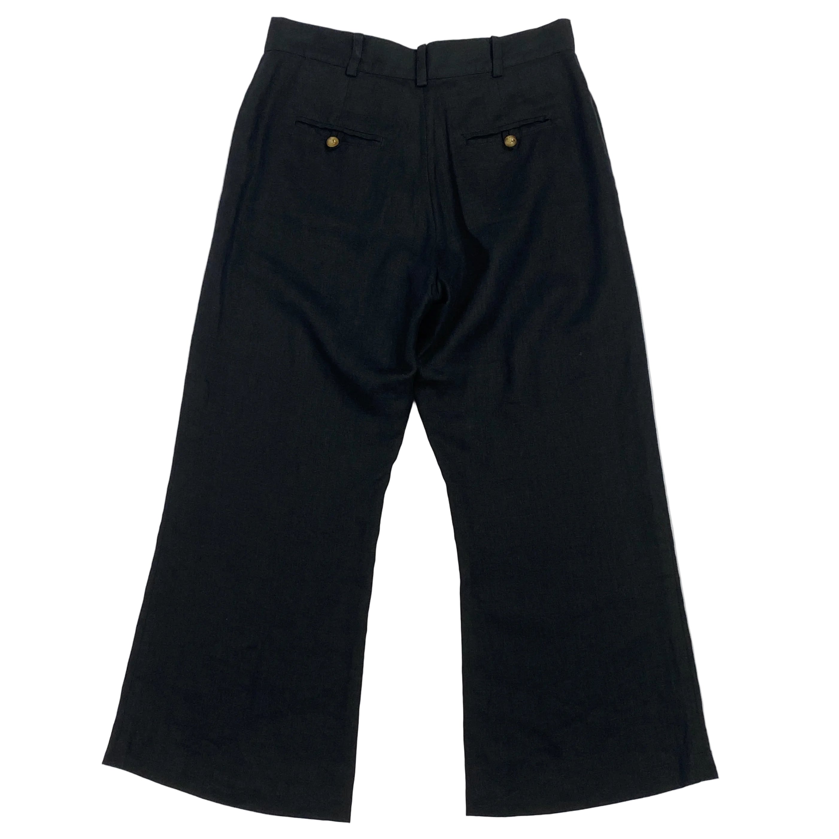 Lisa Marie Fernandez Black Linen Crop Trousers S