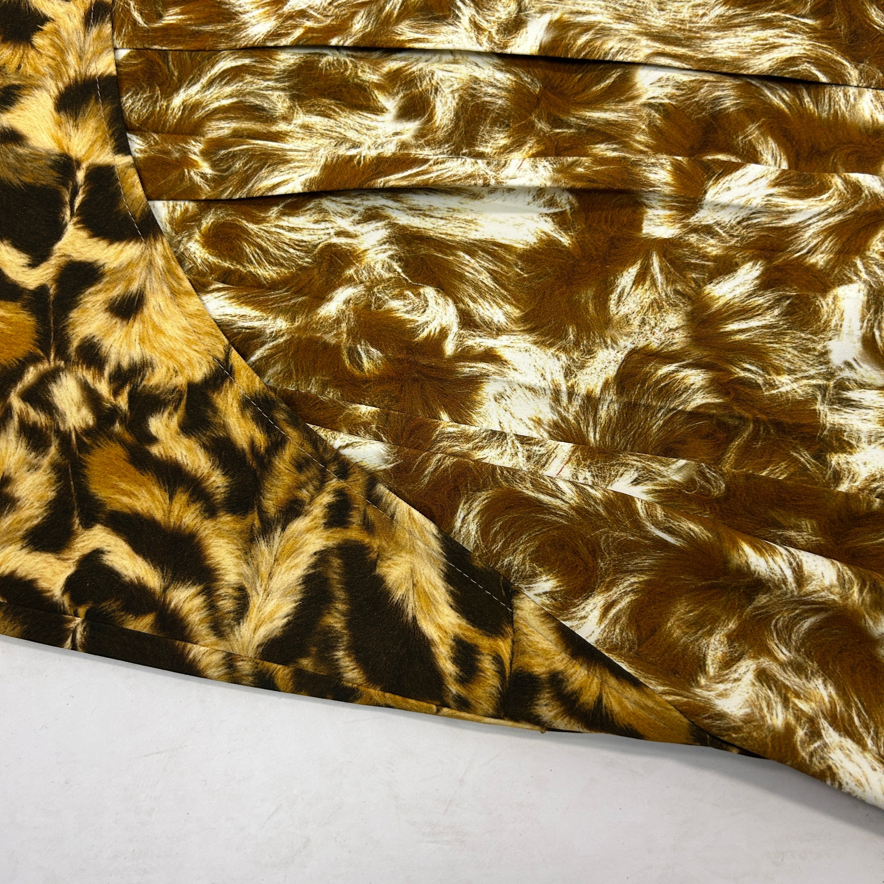 Victoria Beckham New £2235 Leopardprint Pleat Crepe Skirt M