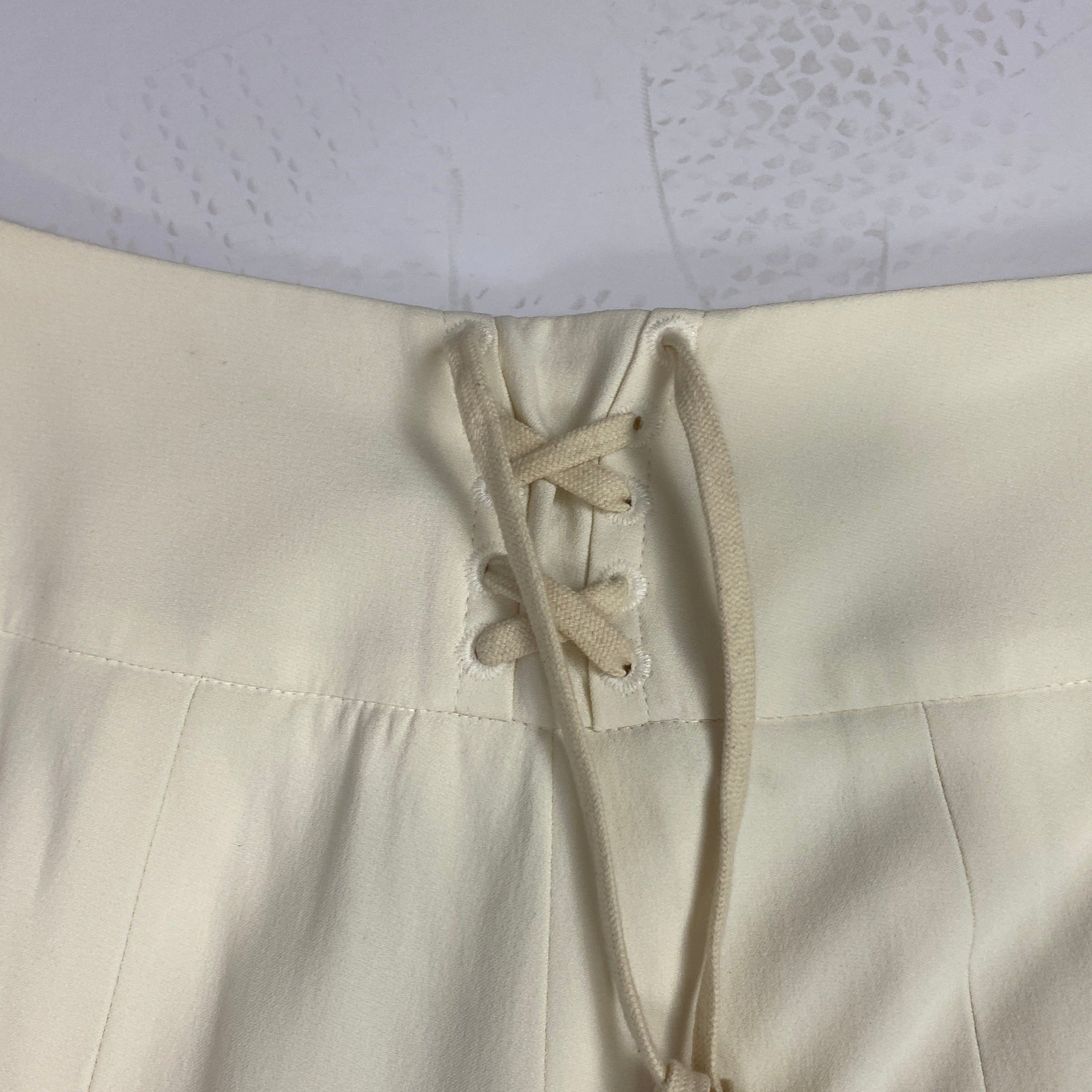 Alexander McQueen Cream Crepe Sailor Trousers M