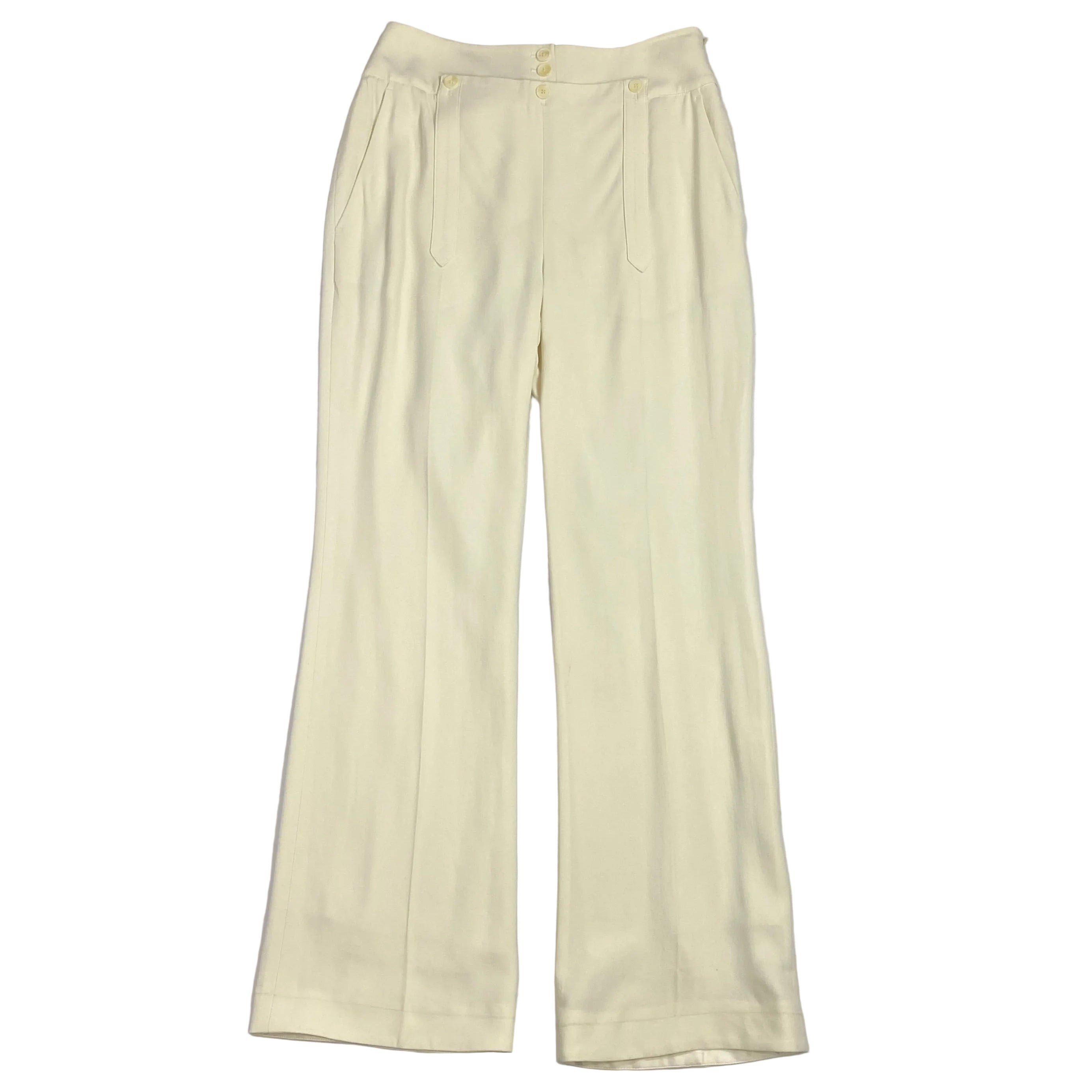 Alexander McQueen Cream Crepe Sailor Trousers M