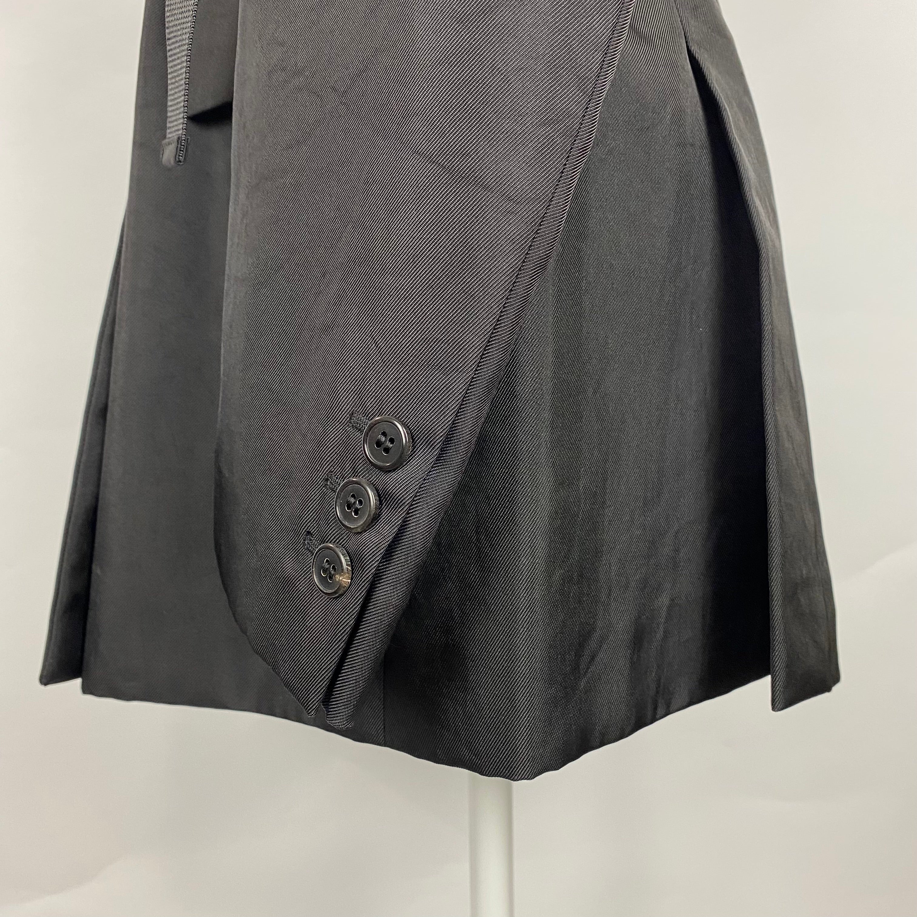 Prada Black Sporty Nylon Jacket with Clip Belt XS