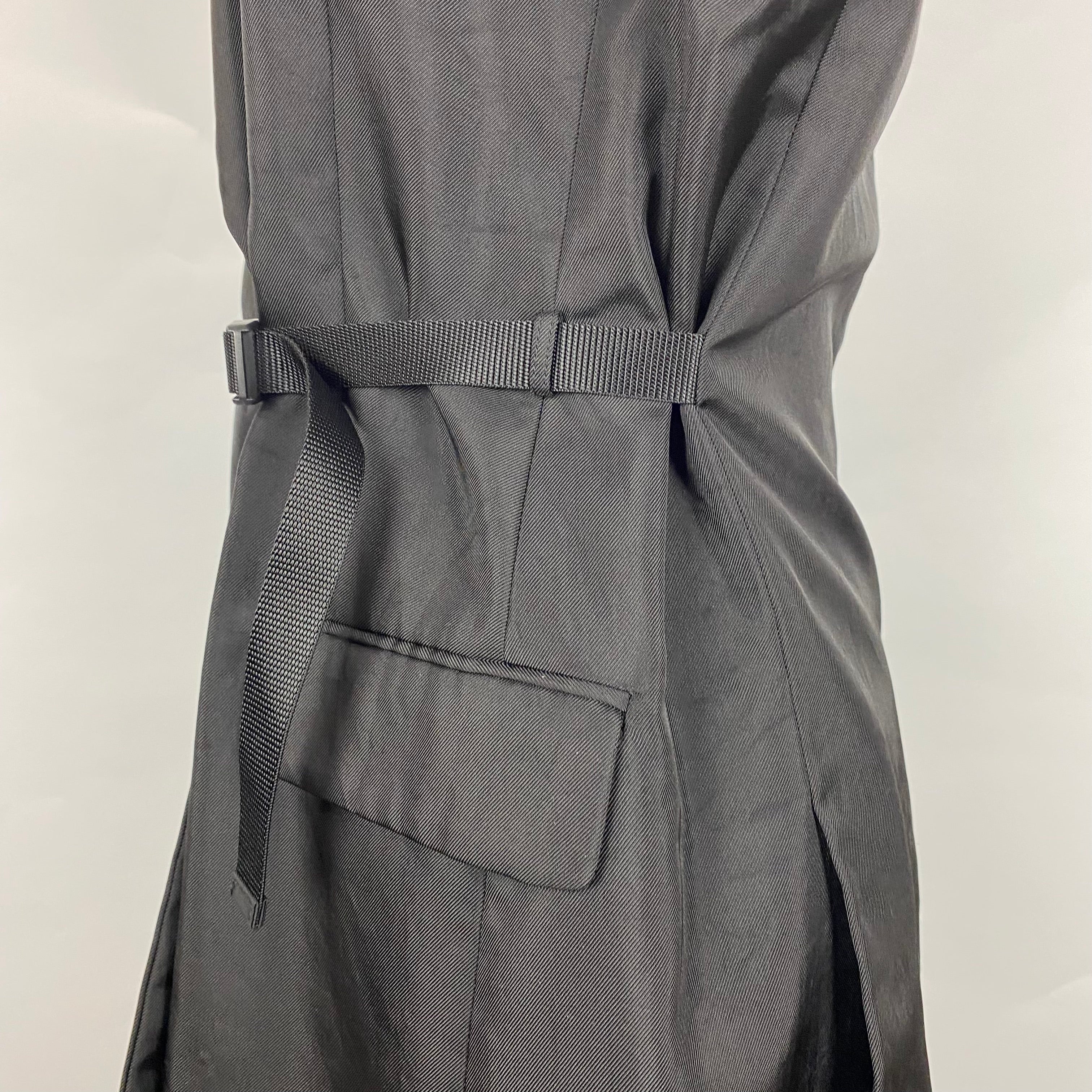 Prada Black Sporty Nylon Jacket with Clip Belt XS