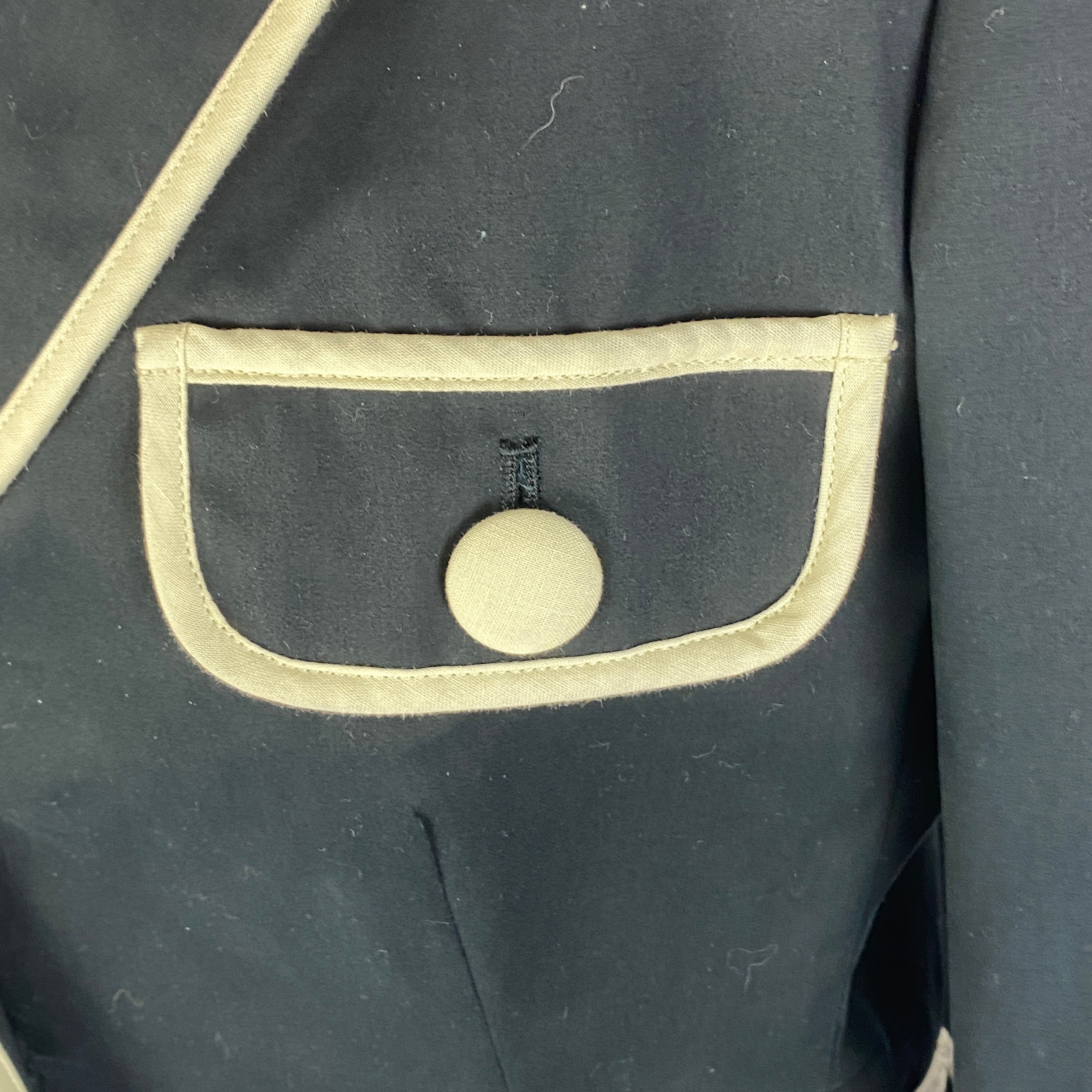 Moschino Black Cotton Blazer with Cream Trim L