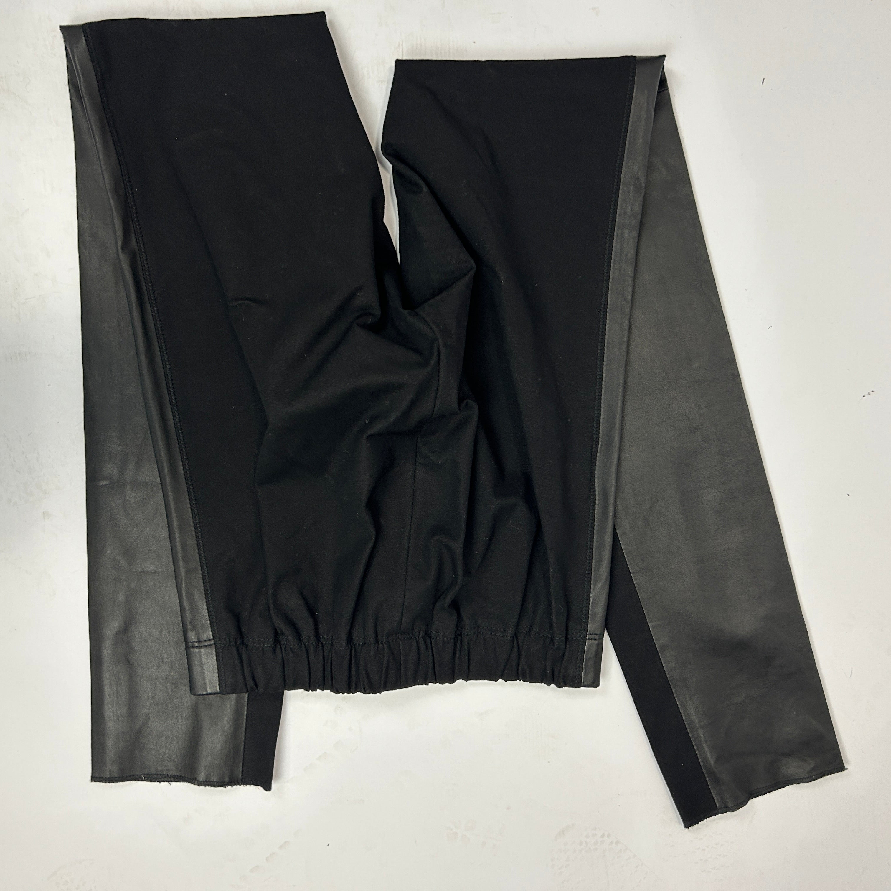 Joseph Black Stretch-Leather & Cotton Leggings L