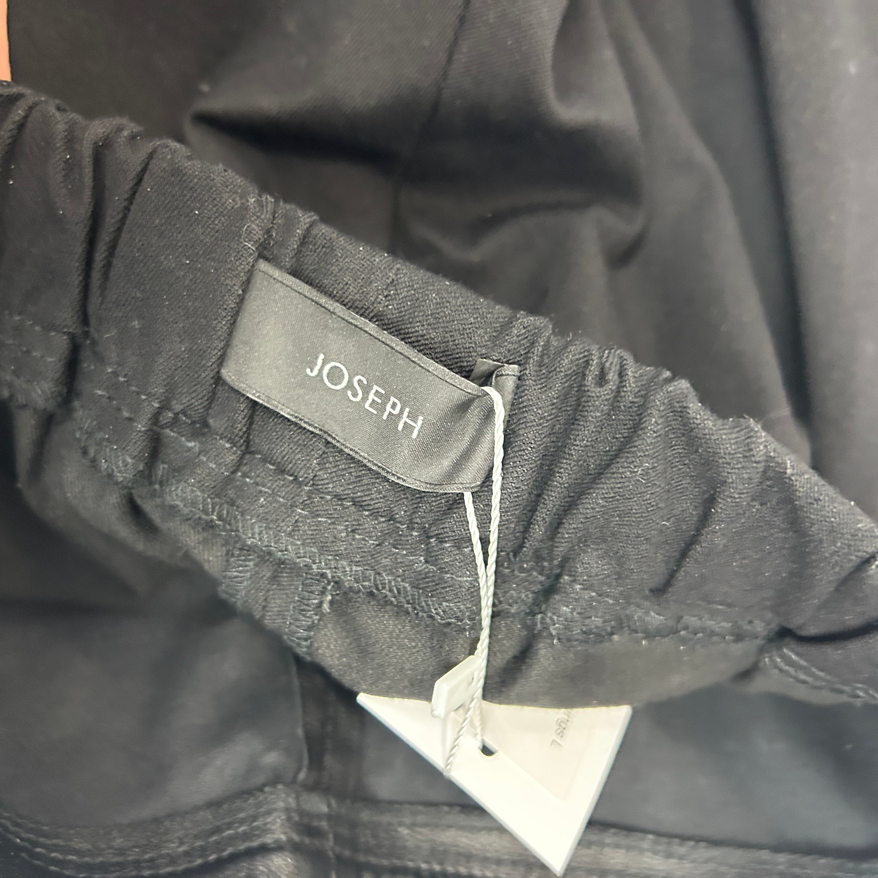 Joseph Black Stretch-Leather & Cotton Leggings L