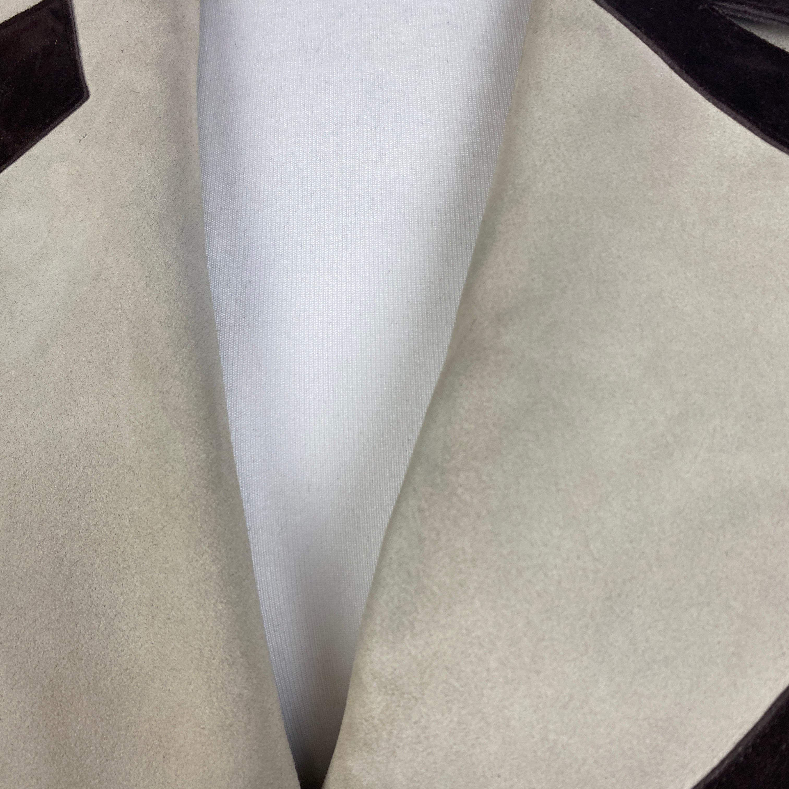 Yves Saint Laurent Cream Navy & Aqua Suede Trench Coat S