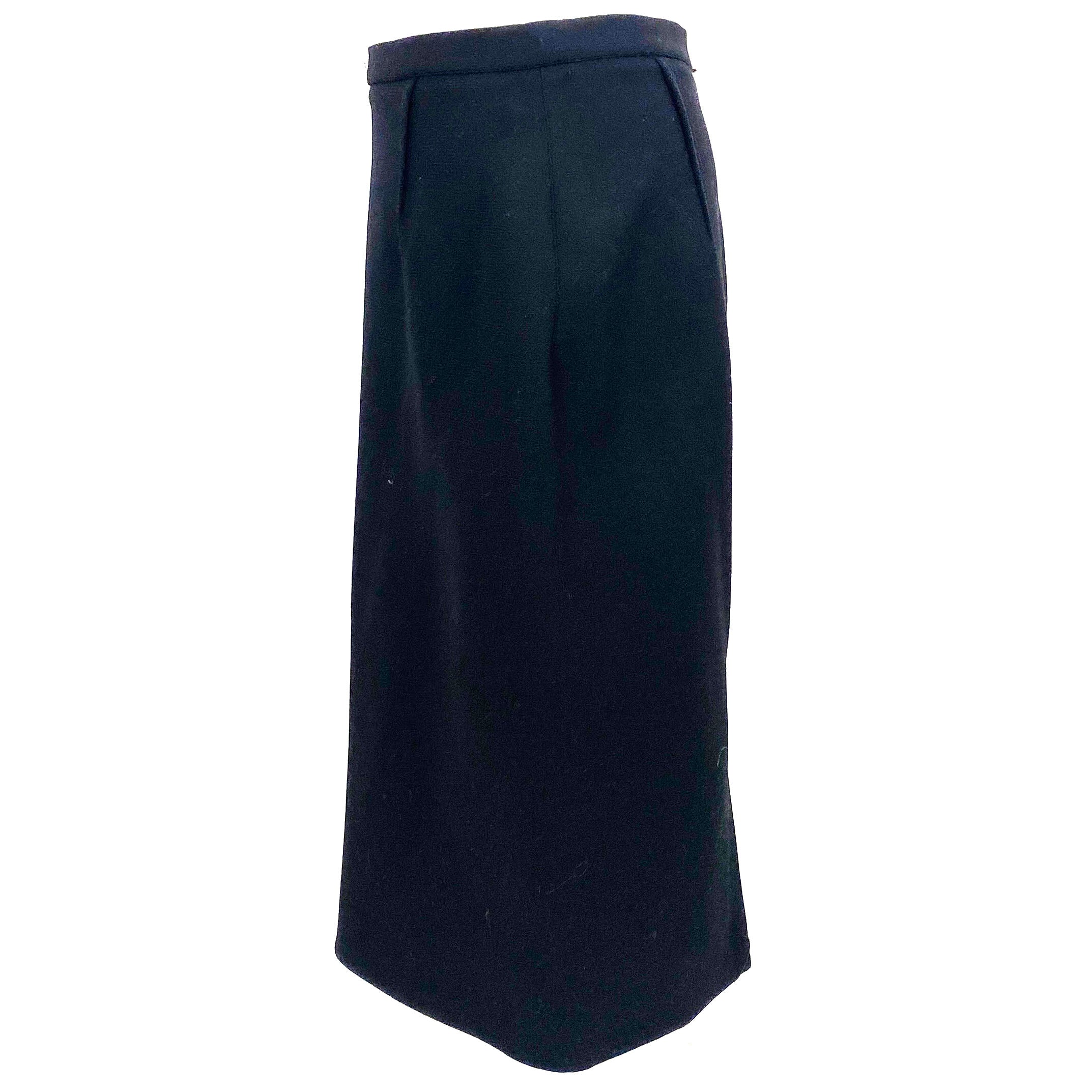Roland Mouret Black Wool Crepe Midi Skirt XL