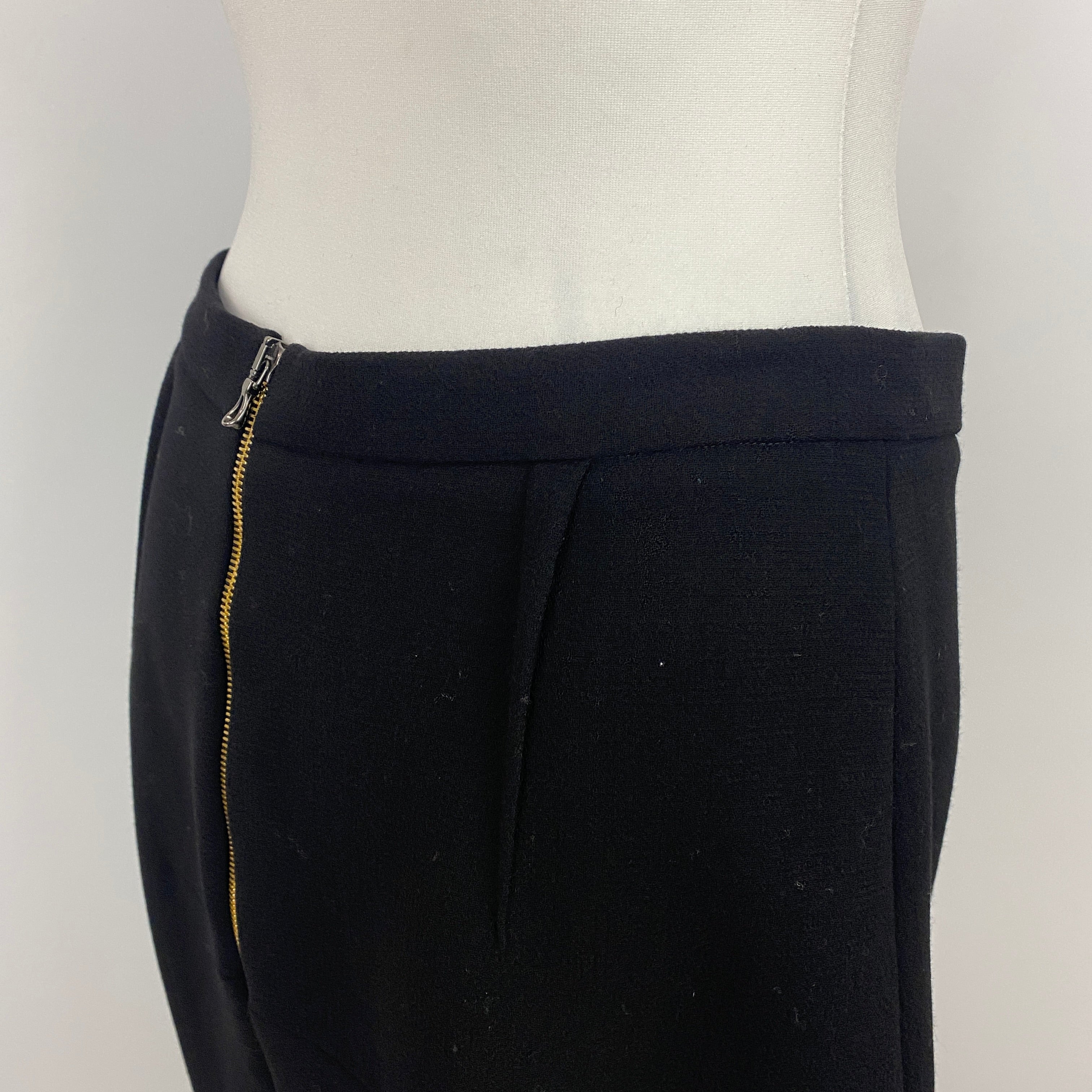 Roland Mouret Black Wool Crepe Midi Skirt XL