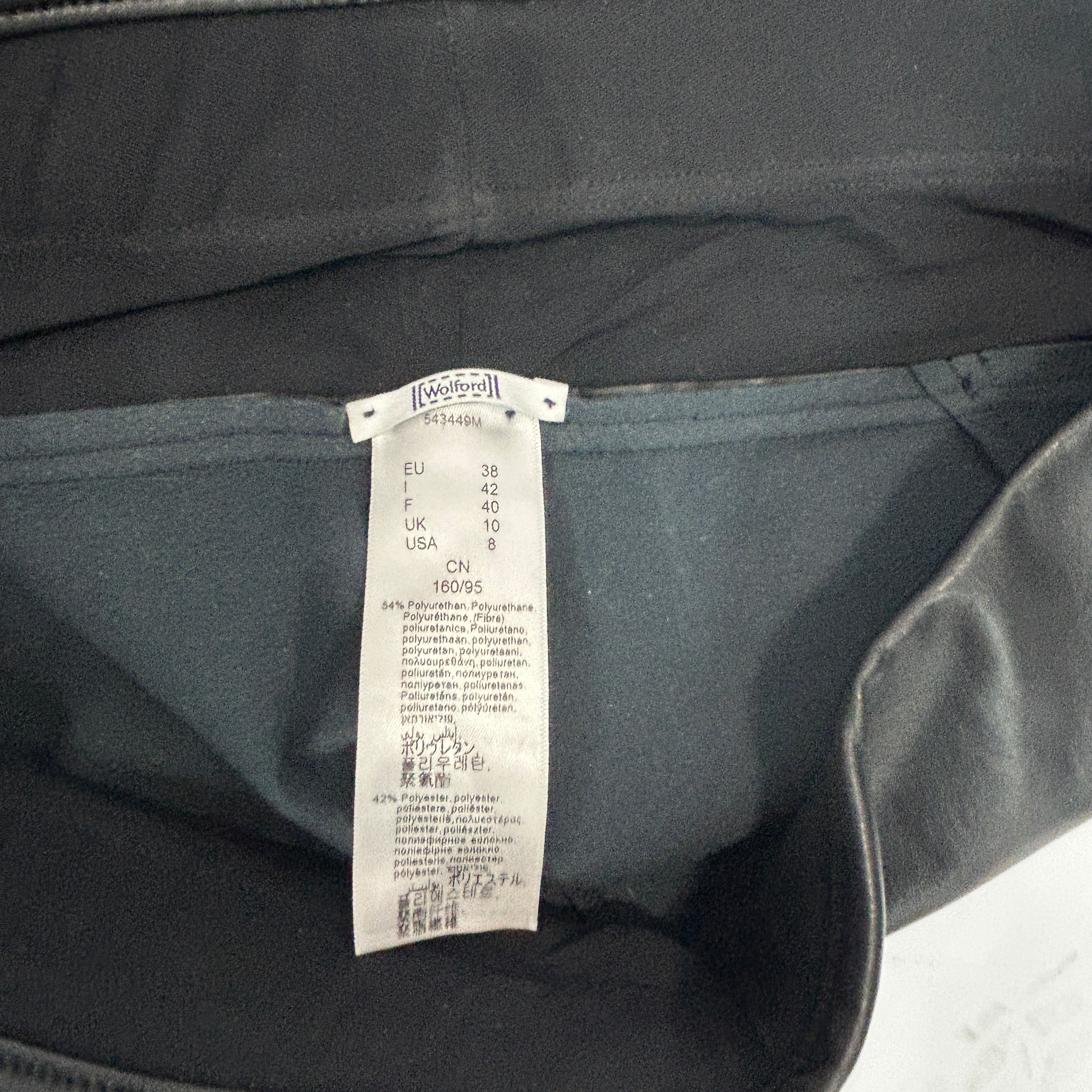 Wolford £305 Black Faux Leather Estella Leggings S