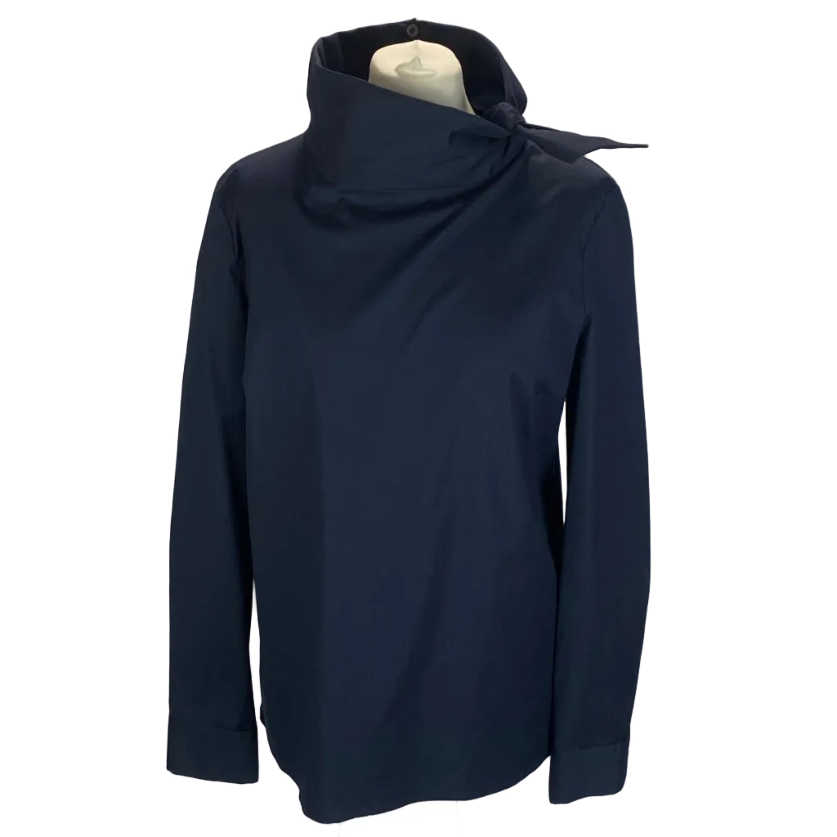 Prada New Navy Cotton Poplin Turtleneck Smock XL