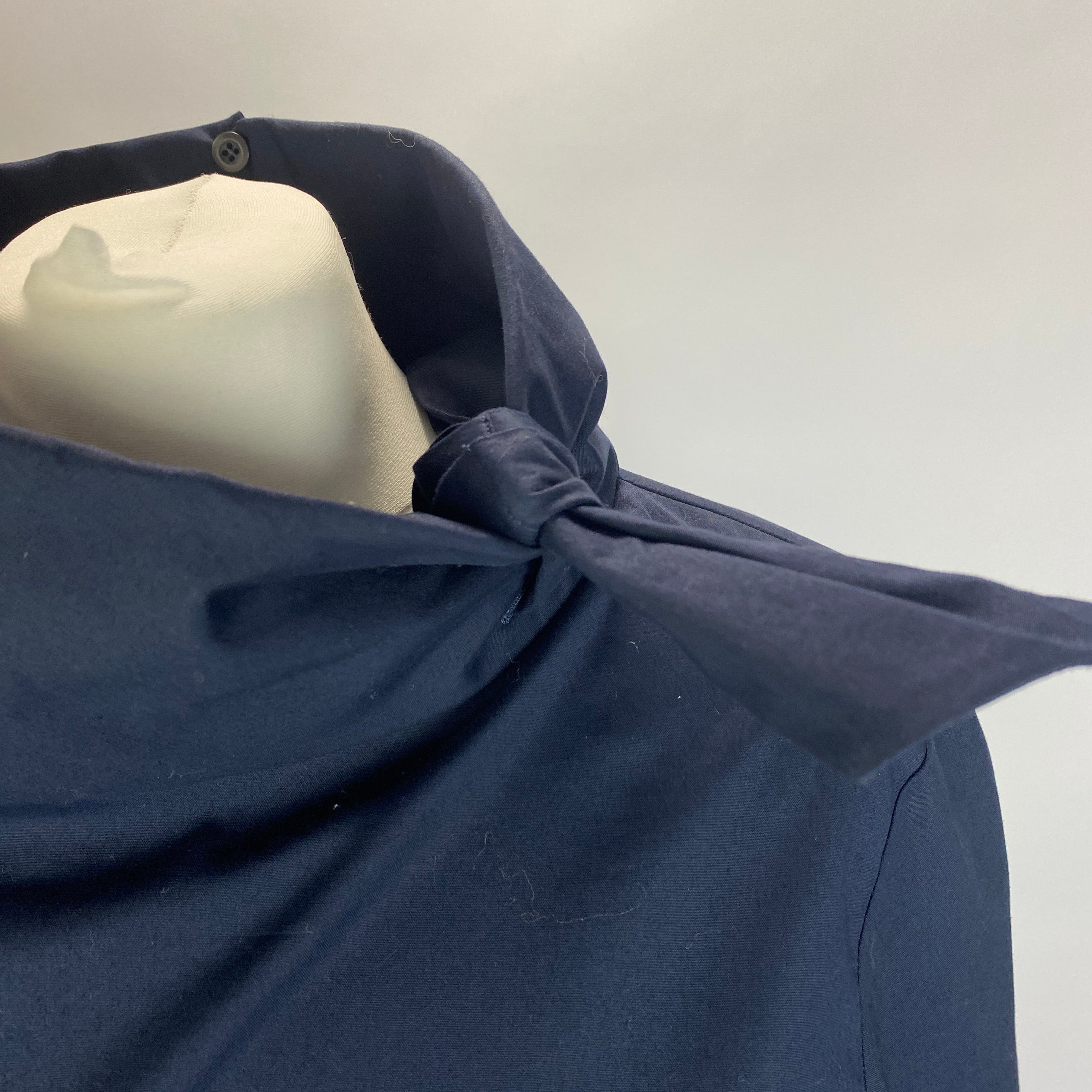 Prada New Navy Cotton Poplin Turtleneck Smock XL